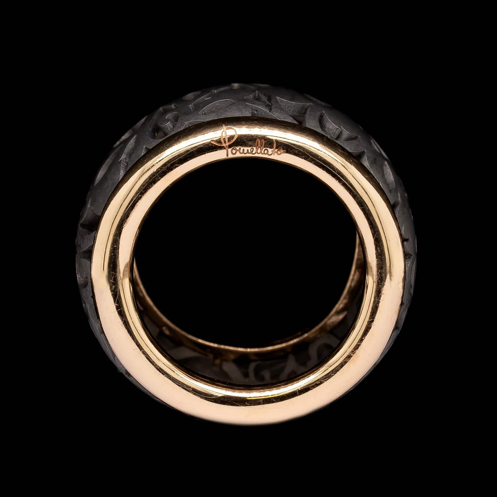 Pomellato 18K Rose Gold and Titanium Estate Arabesque Ring - Image 3