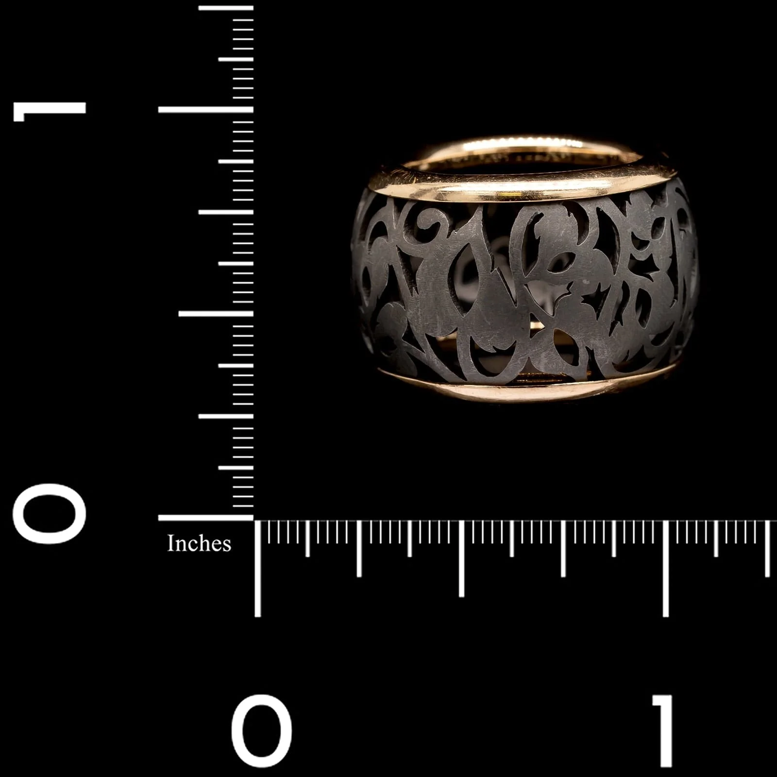 Pomellato 18K Rose Gold and Titanium Estate Arabesque Ring - Image 4