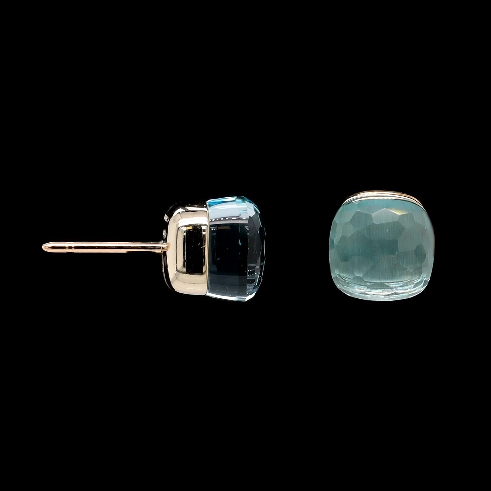Pomellato 18K Rose Gold Estate Nudo Blue Topaz Earrings