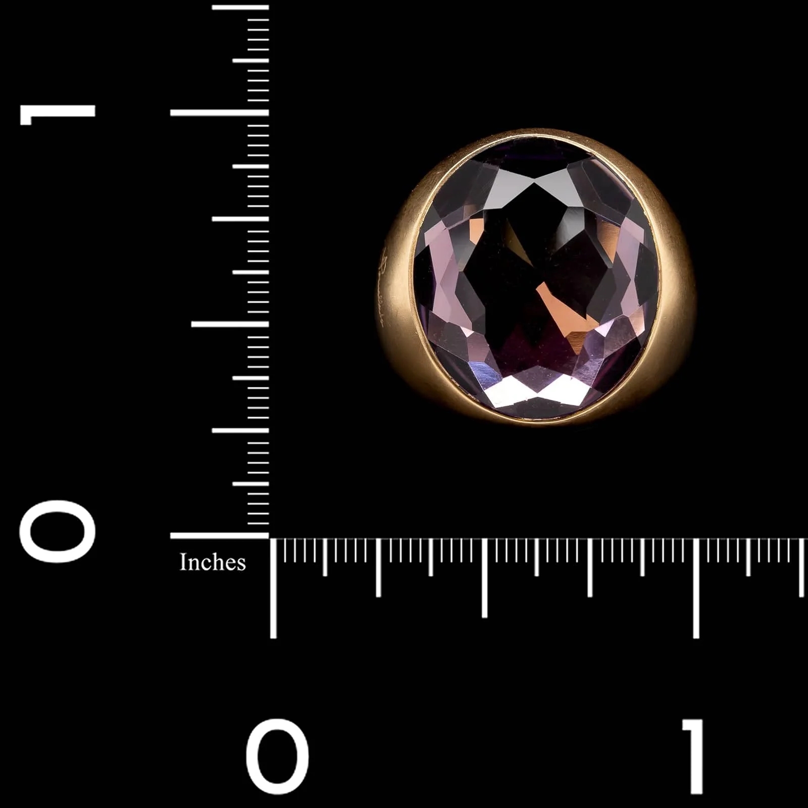 Pomellato 18K Yellow Gold Estate Amethyst Narciso Ring - Image 4