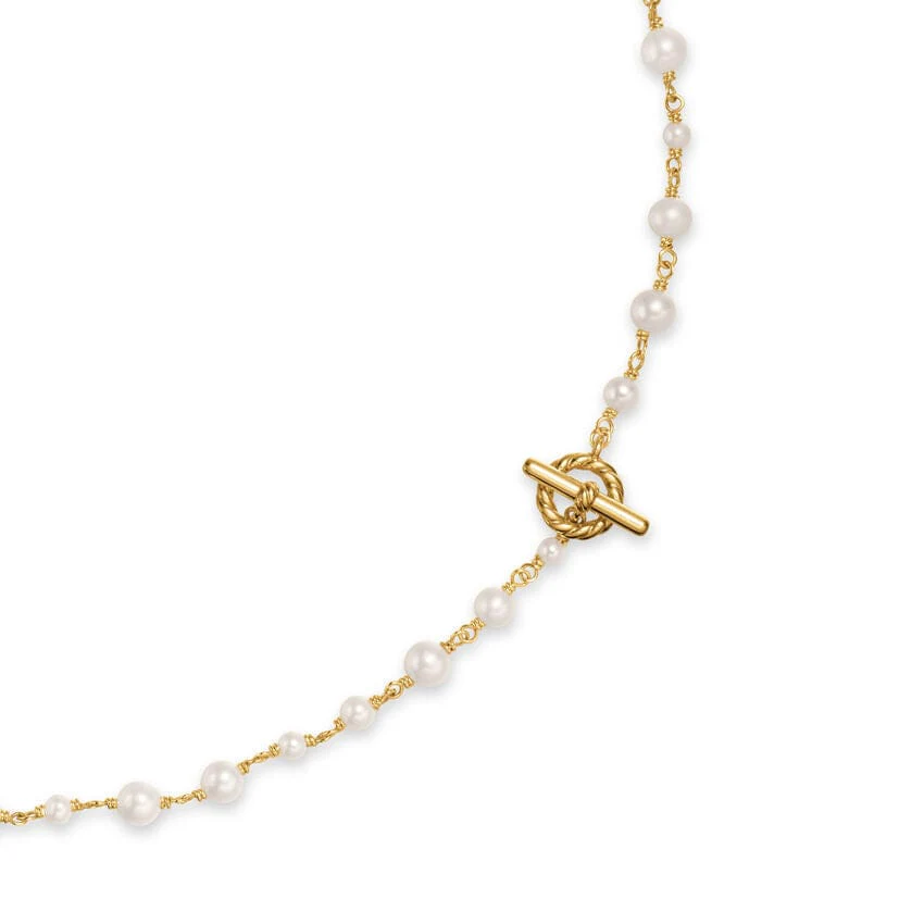 Pearl Classics Toggle Chain Necklace 18K Yellow Gold, 4.5mm - Image 3