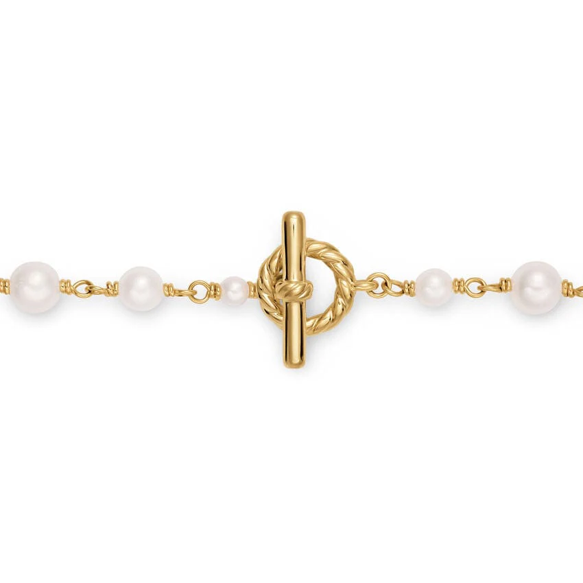 Pearl Classics Toggle Chain Necklace 18K Yellow Gold, 4.5mm - Image 4