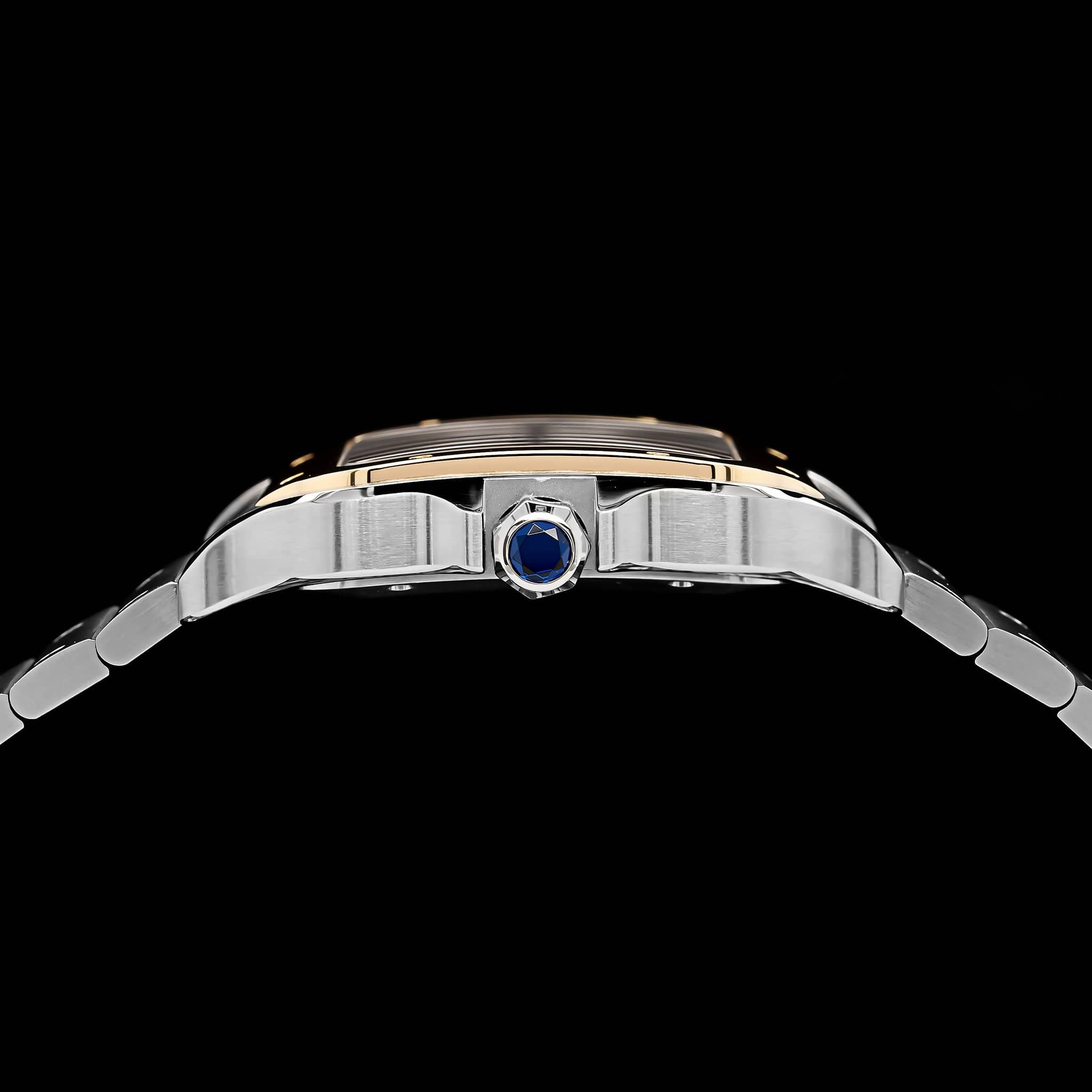 Pre-Owned Stainless Steel & Yellow Gold Cartier Santos Large Estate Watch - Image 2