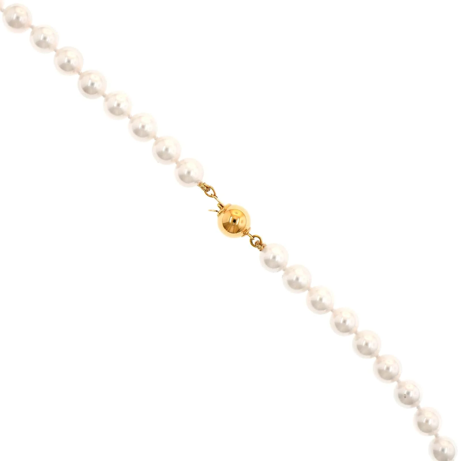 14K Yellow Gold Akoya Pearl Necklace - Image 2