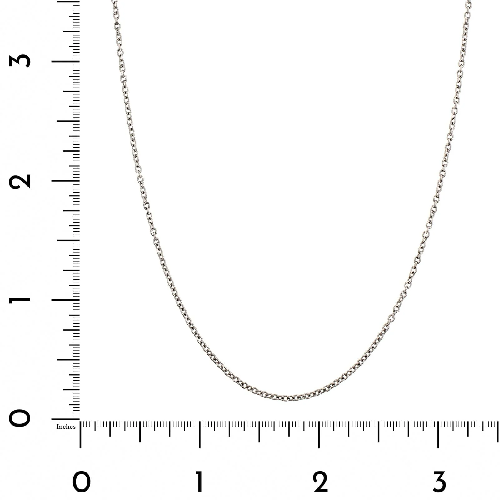 Platinum 16" Cable Link Chain Necklace - Image 3