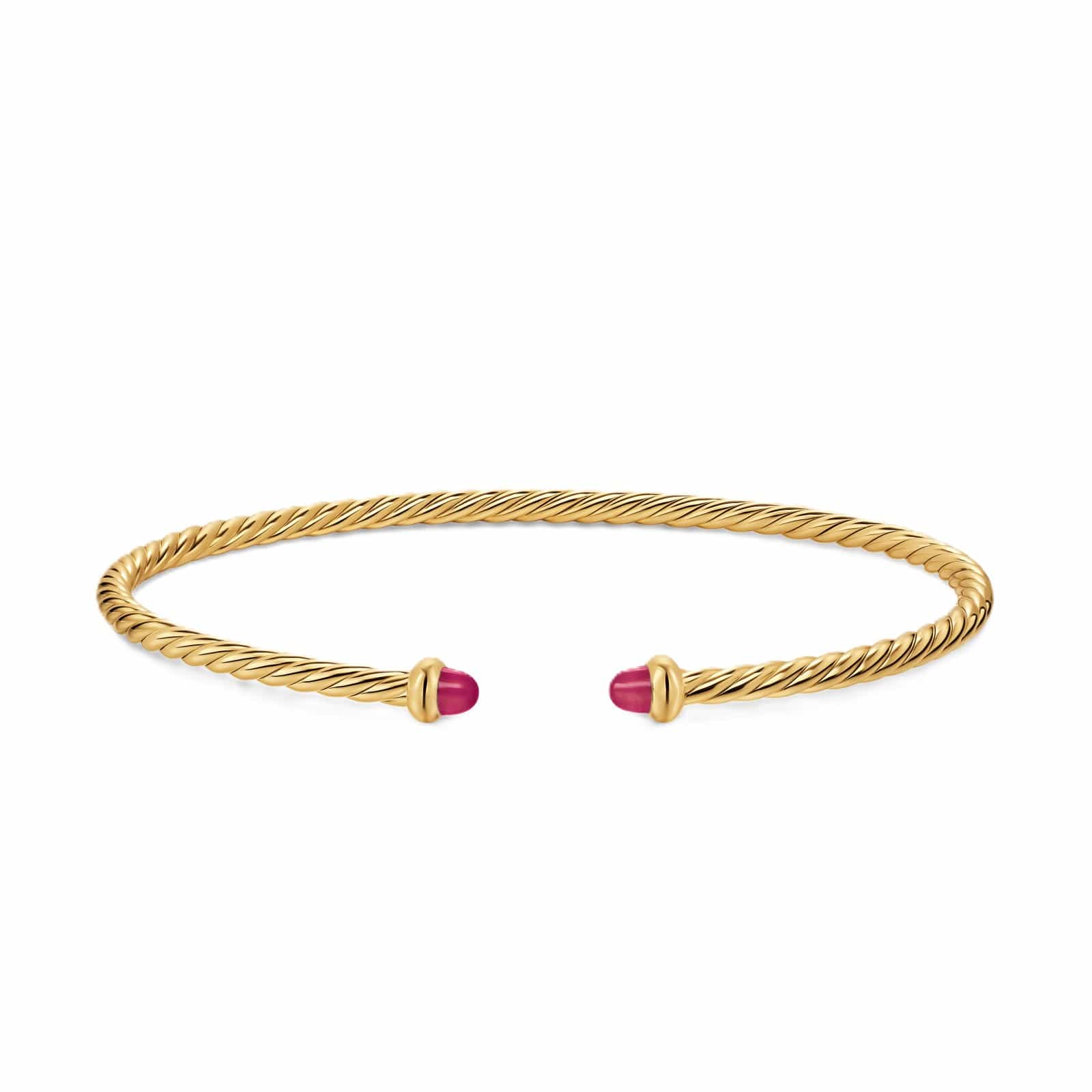 Micro Cablespira® Flex Bracelet 18K Yellow Gold with Rubies, 2.6mm