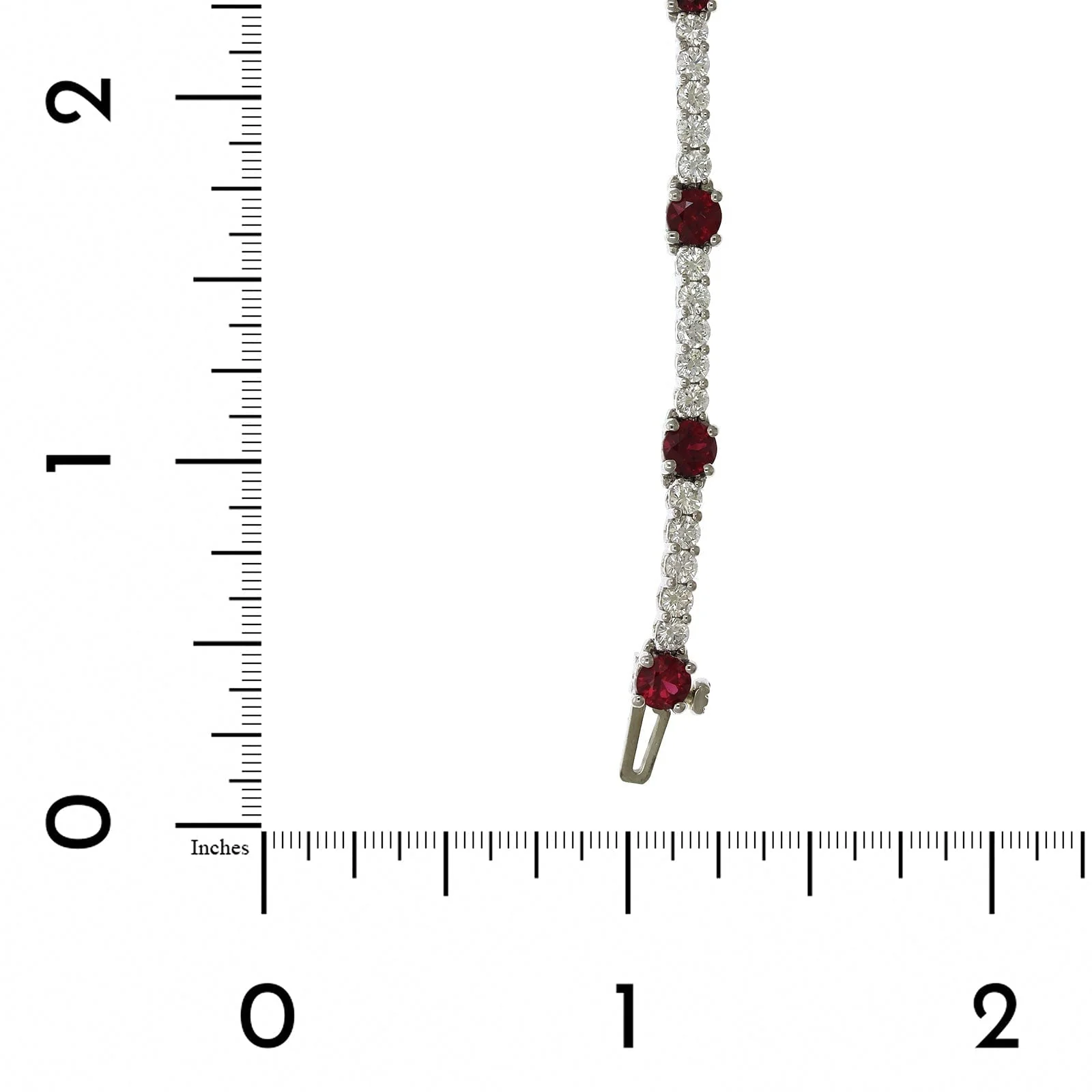 Platinum Ruby and Diamond Line Bracelet - Image 3