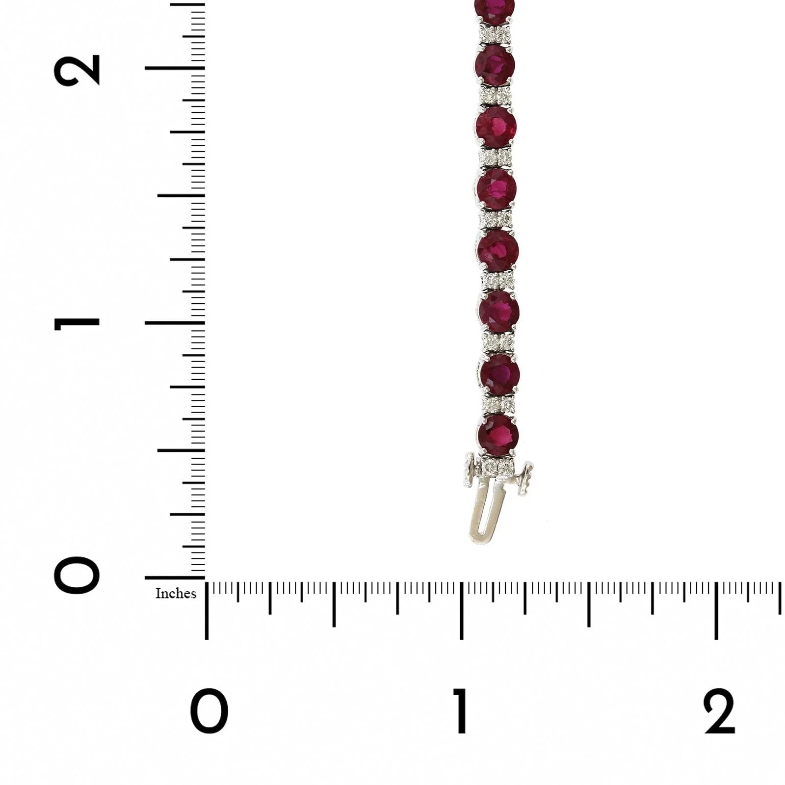 18K White Gold Ruby and Diamond Tennis Bracelet - Image 4