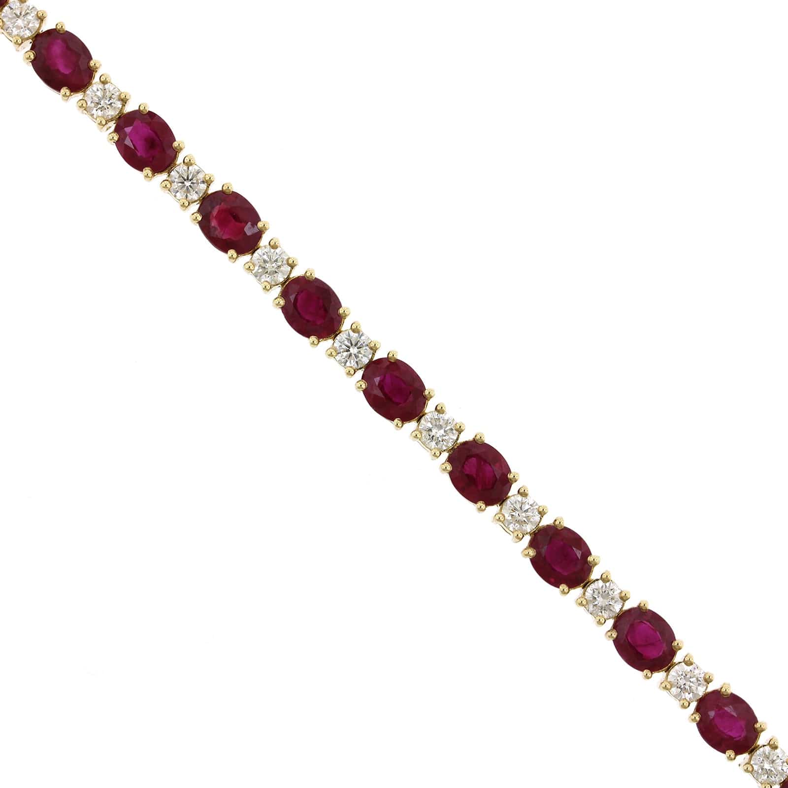 14K Yellow Gold Ruby and Diamond Bracelet - Image 2