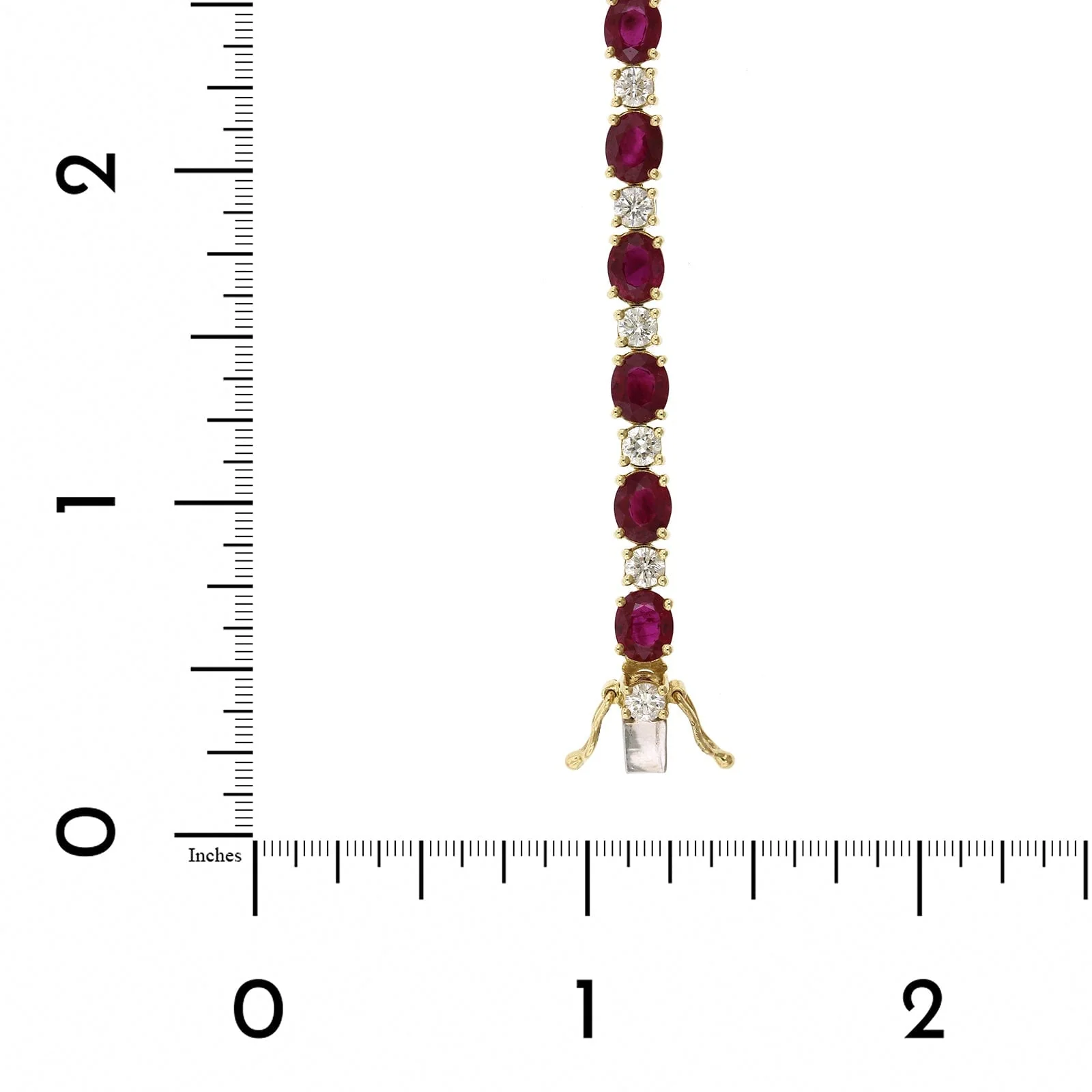 14K Yellow Gold Ruby and Diamond Bracelet - Image 3