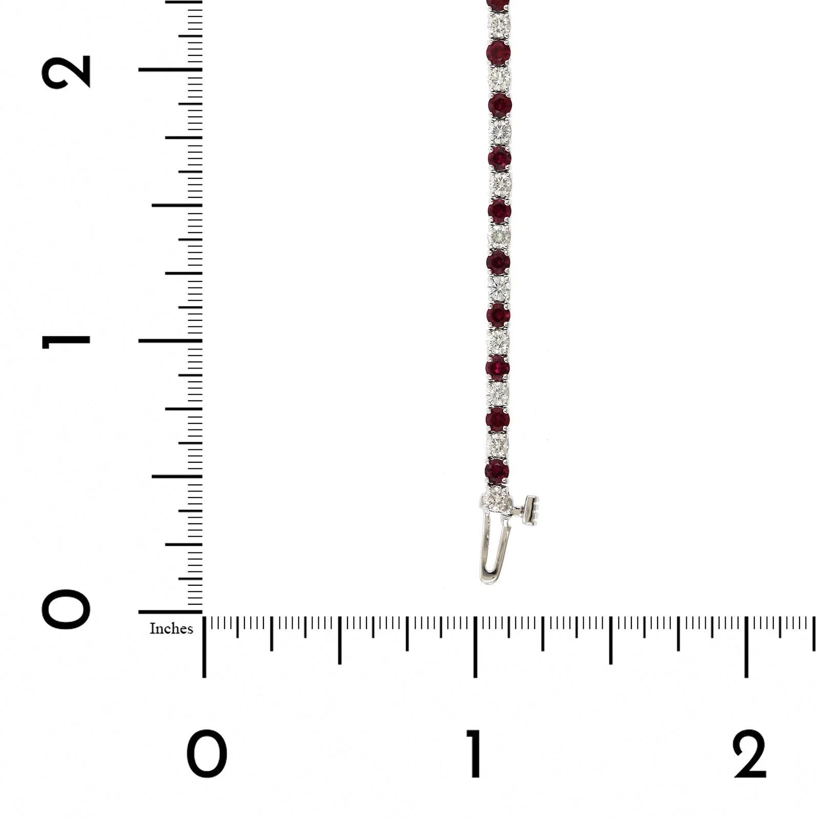 18K White Gold Ruby and Diamond Tennis Bracelet - Image 3