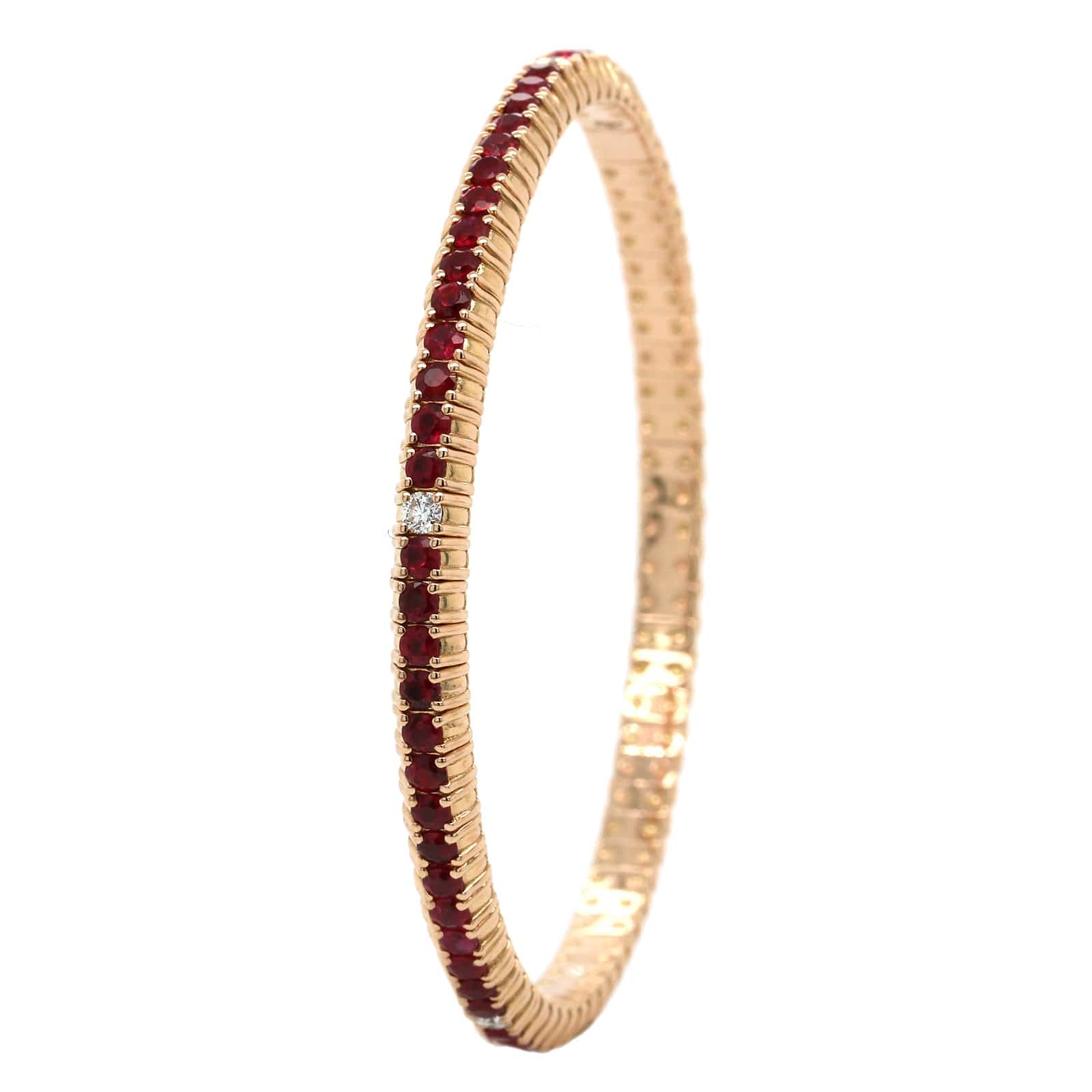 Zydo 18K Yellow Gold Ruby Stretch Bracelet - Image 2
