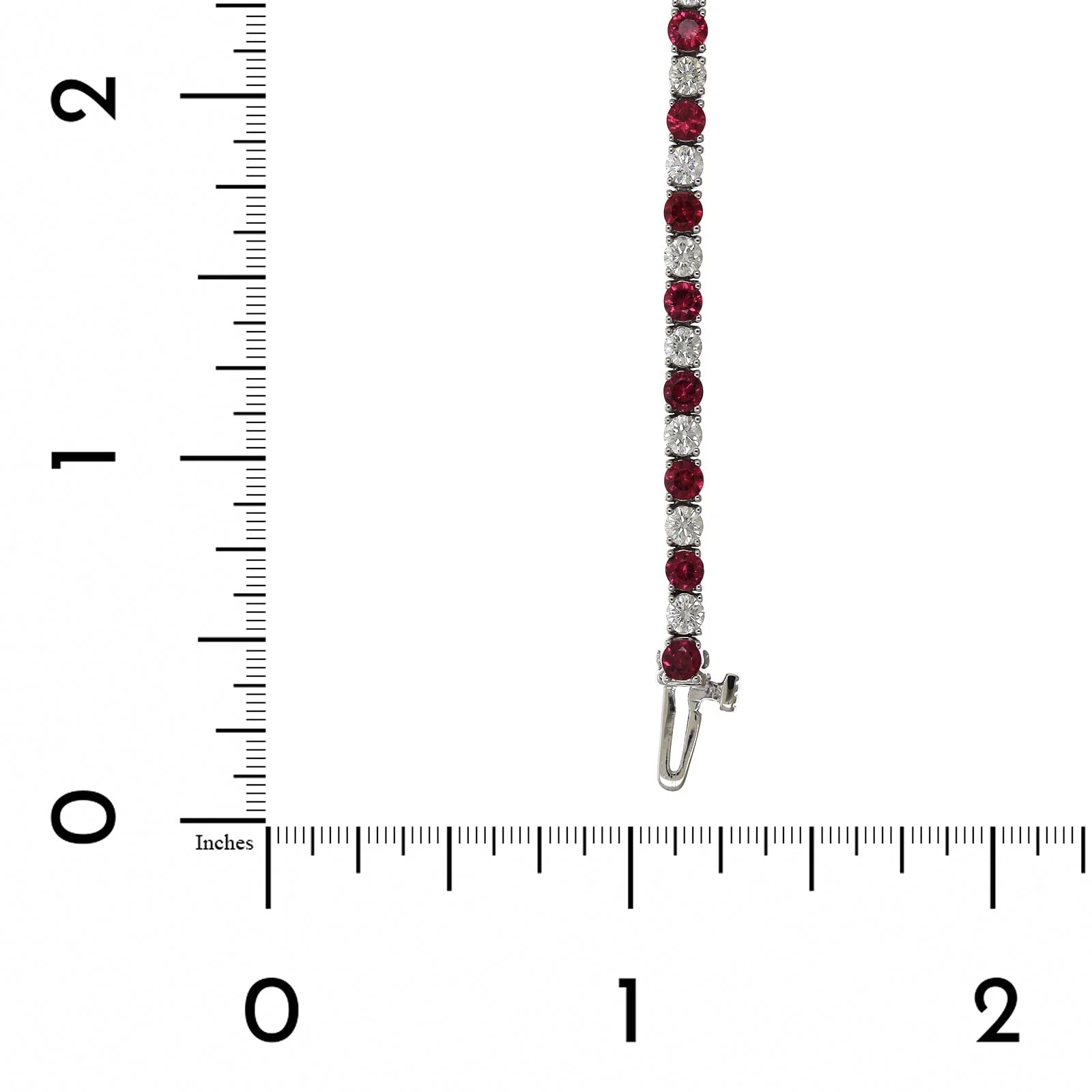 18K White Gold Ruby and Diamond Tennis Bracelet - Image 3
