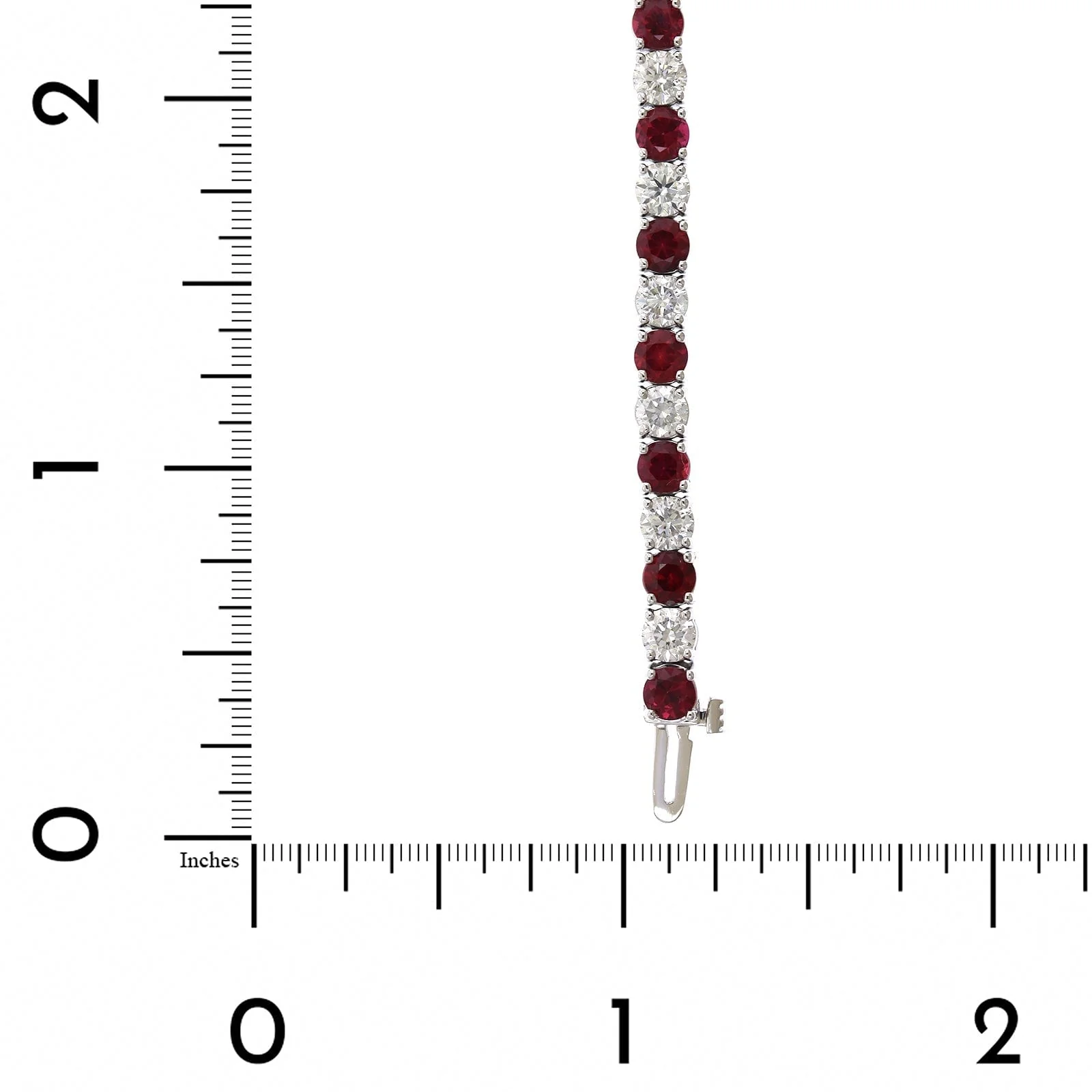 18K White Gold Ruby and Diamond Tennis Bracelet - Image 3
