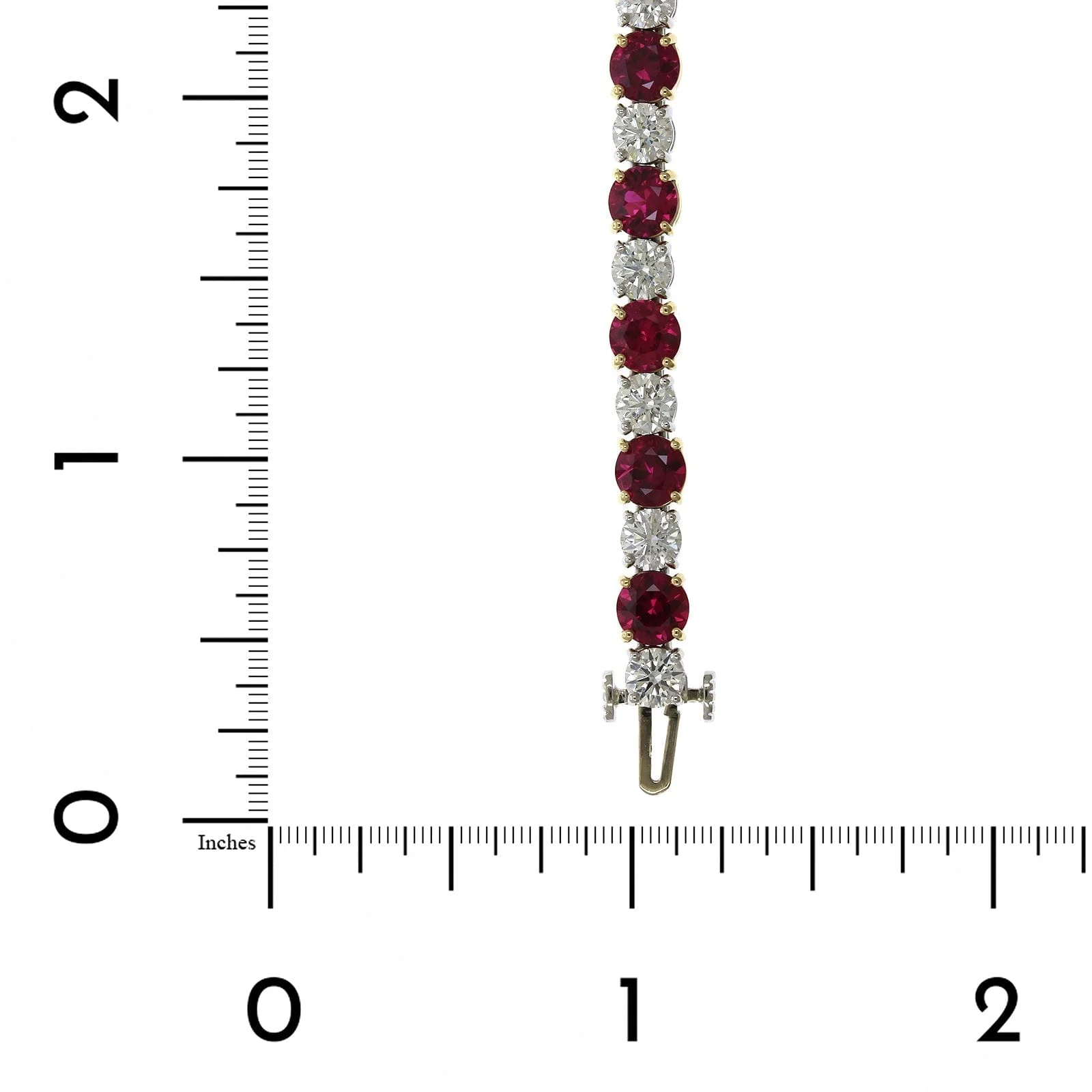 Platinum and 18K Yellow Gold Ruby and Diamond Bracelet - Image 3