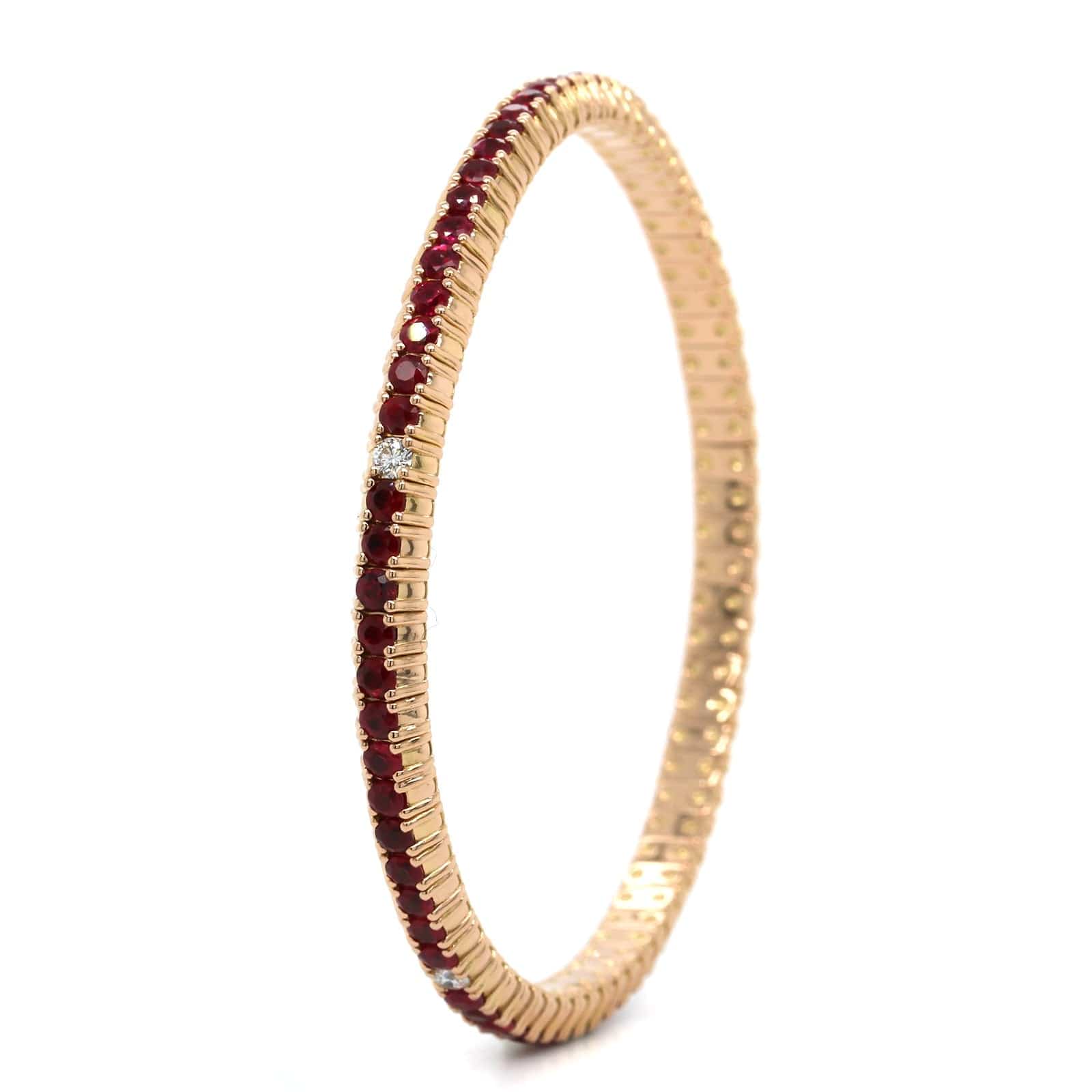 Zydo 18K Rose Gold Ruby Stretch Bracelet - Image 2