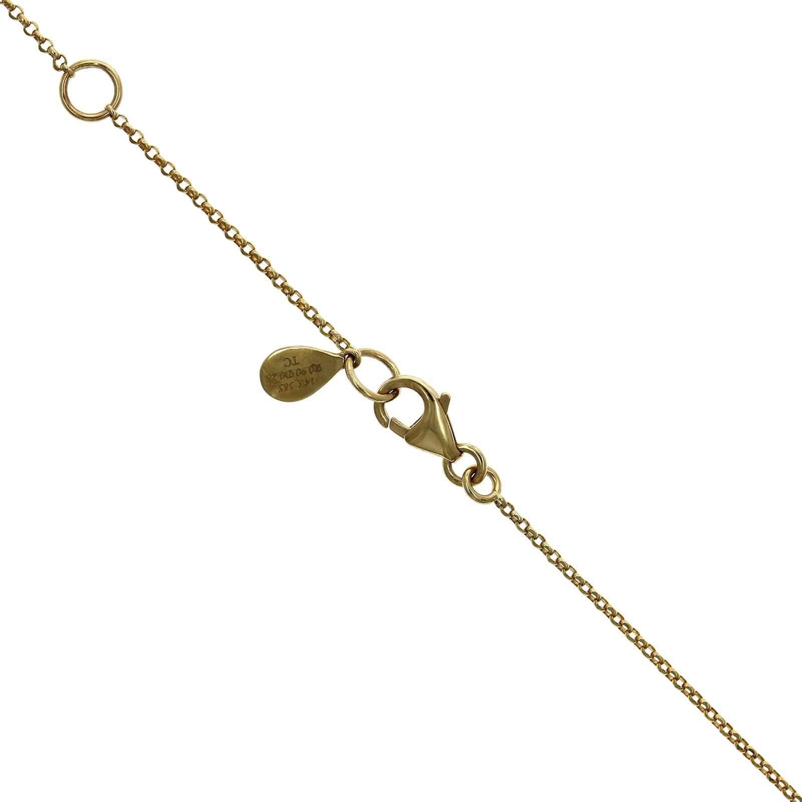 14K Yellow Gold Ruby and Diamond Dangle Necklace - Image 2