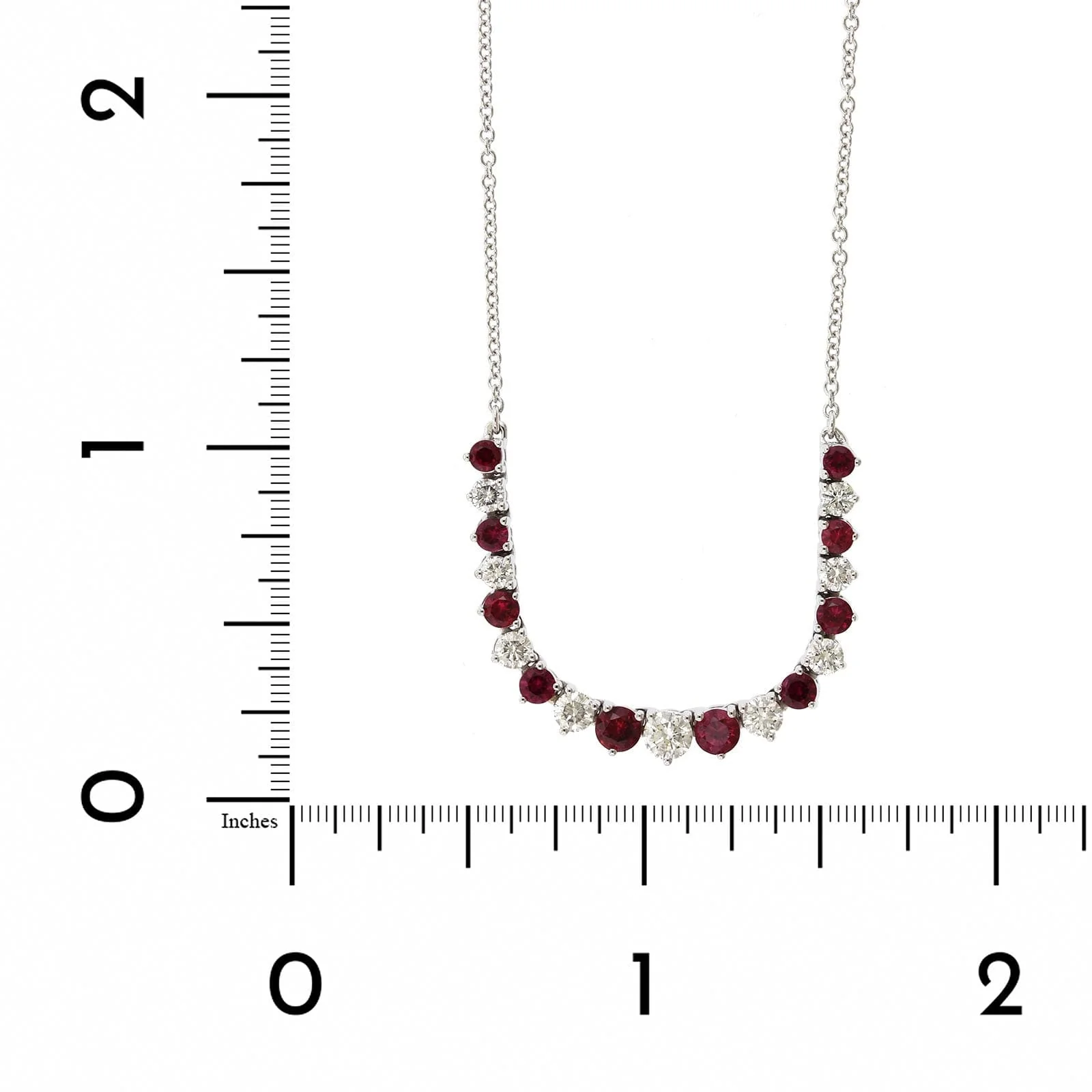 18K Graduated Diamond and Ruby Flexible Necklace - Image 4