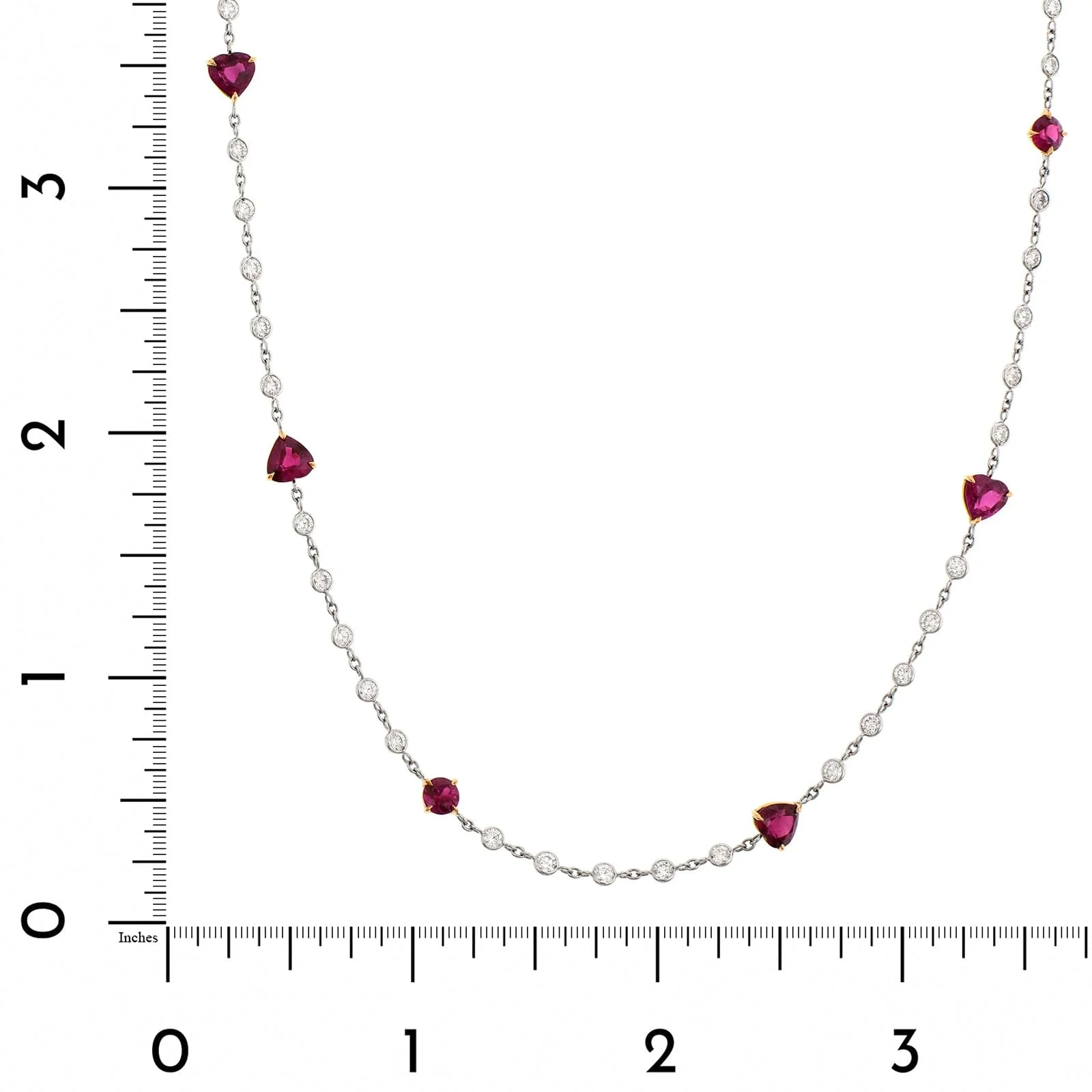 Platinum Ruby and Diamond By The Yard Necklace - Image 3