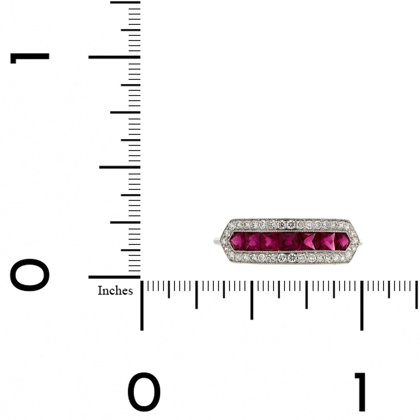 18K White Gold Ruby and Diamond Ring - Image 3