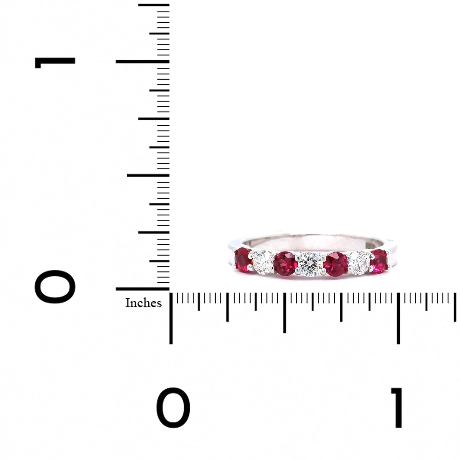 18K White Gold Ruby and Diamond Band - Image 3