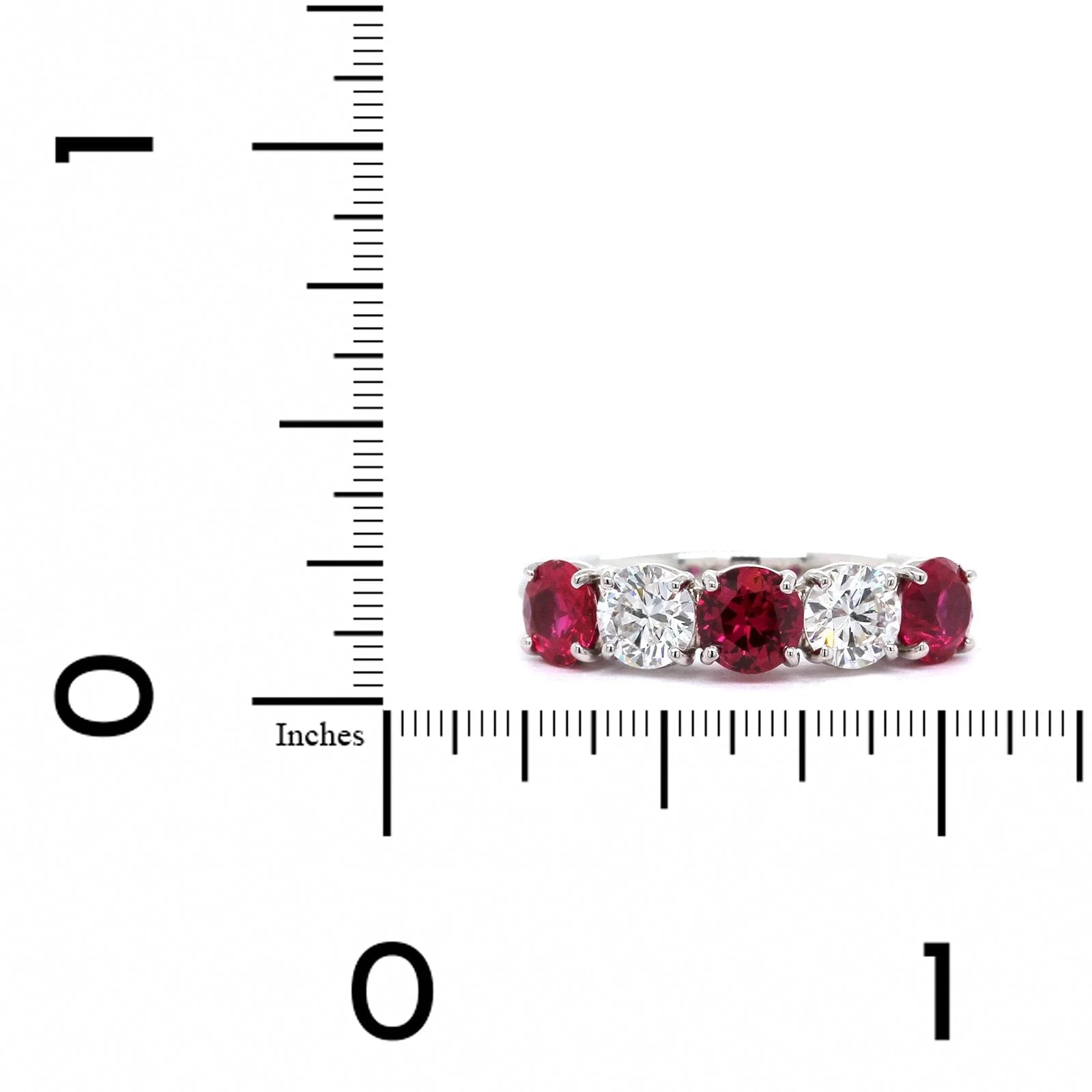 18K White Gold Ruby and Diamond Band - Image 3