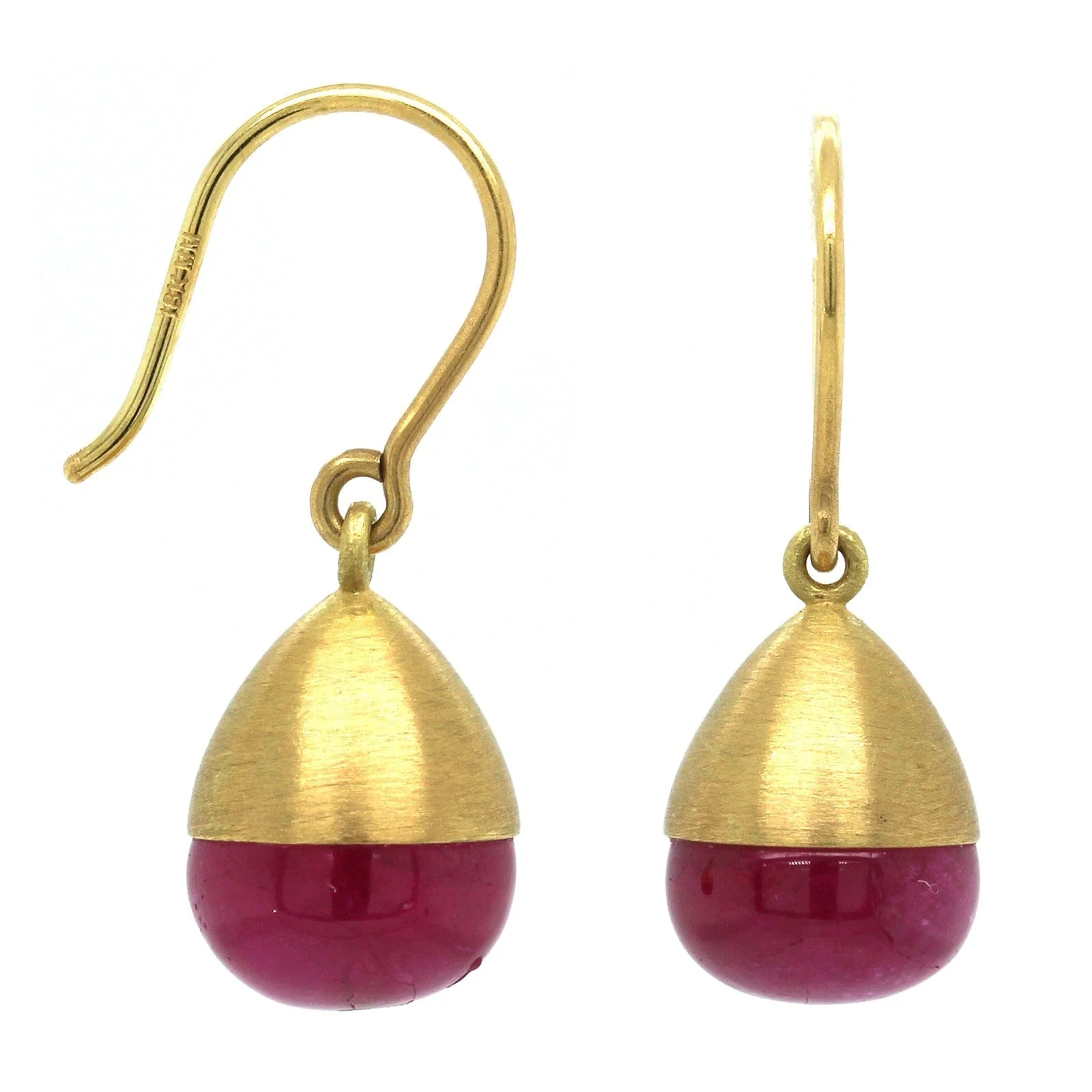 Mallary Marks 18K Yellow Gold Ruby Buoy Drop Earrings