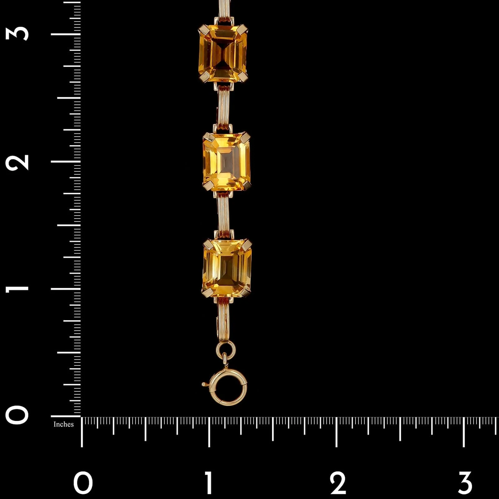 Retro 14K Yellow Gold Estate Citrine Bracelet - Image 3