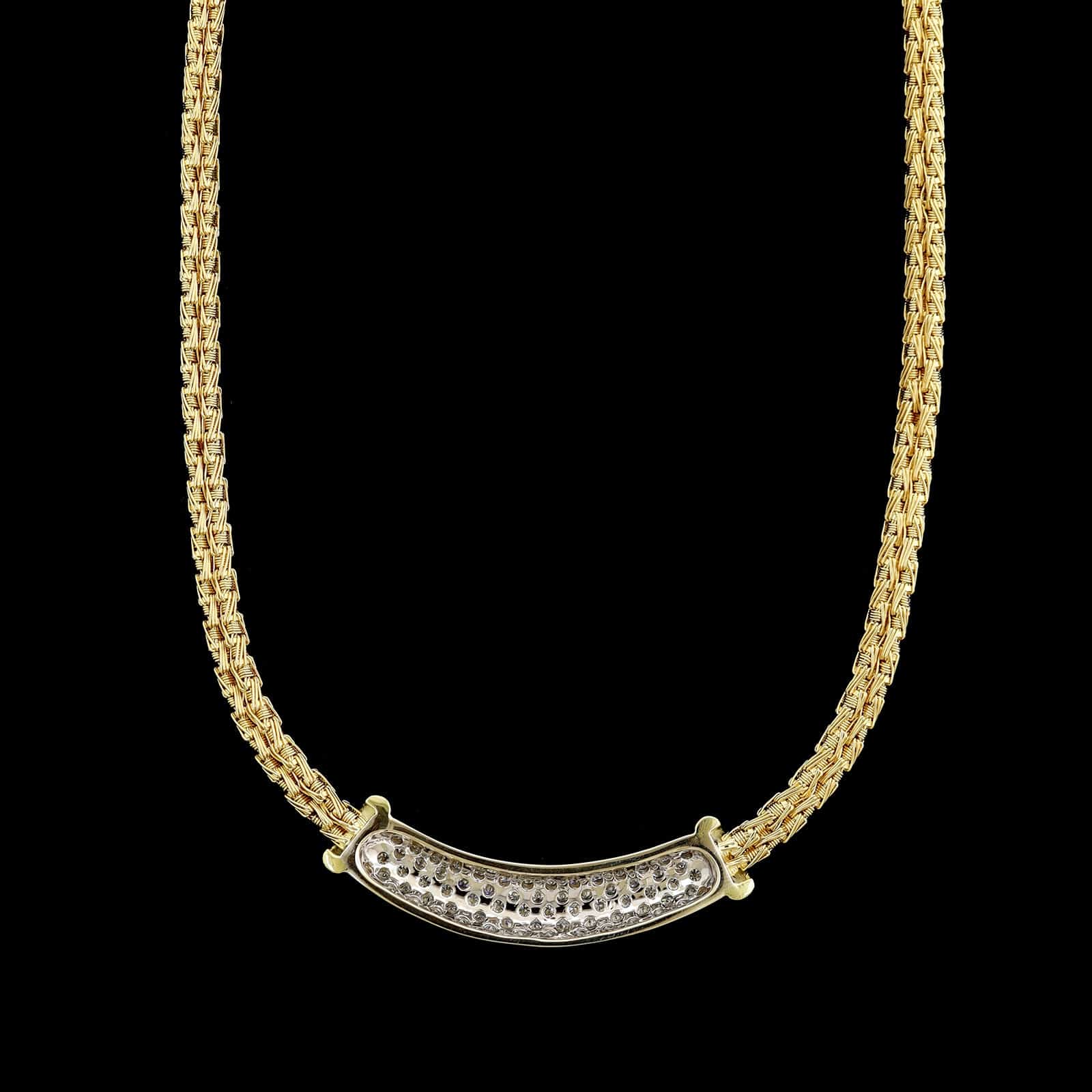 Roberto Coin 18K Two-tone Gold Estate Diamond Necklace - Image 2