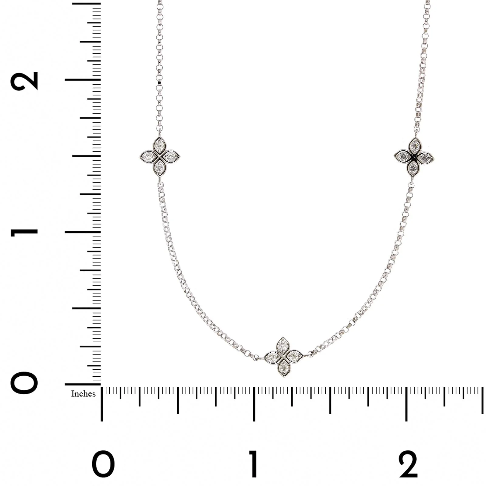 Roberto Coin 18K White Gold 5 Station "Love by The Inch" Diamond Necklace - Image 3