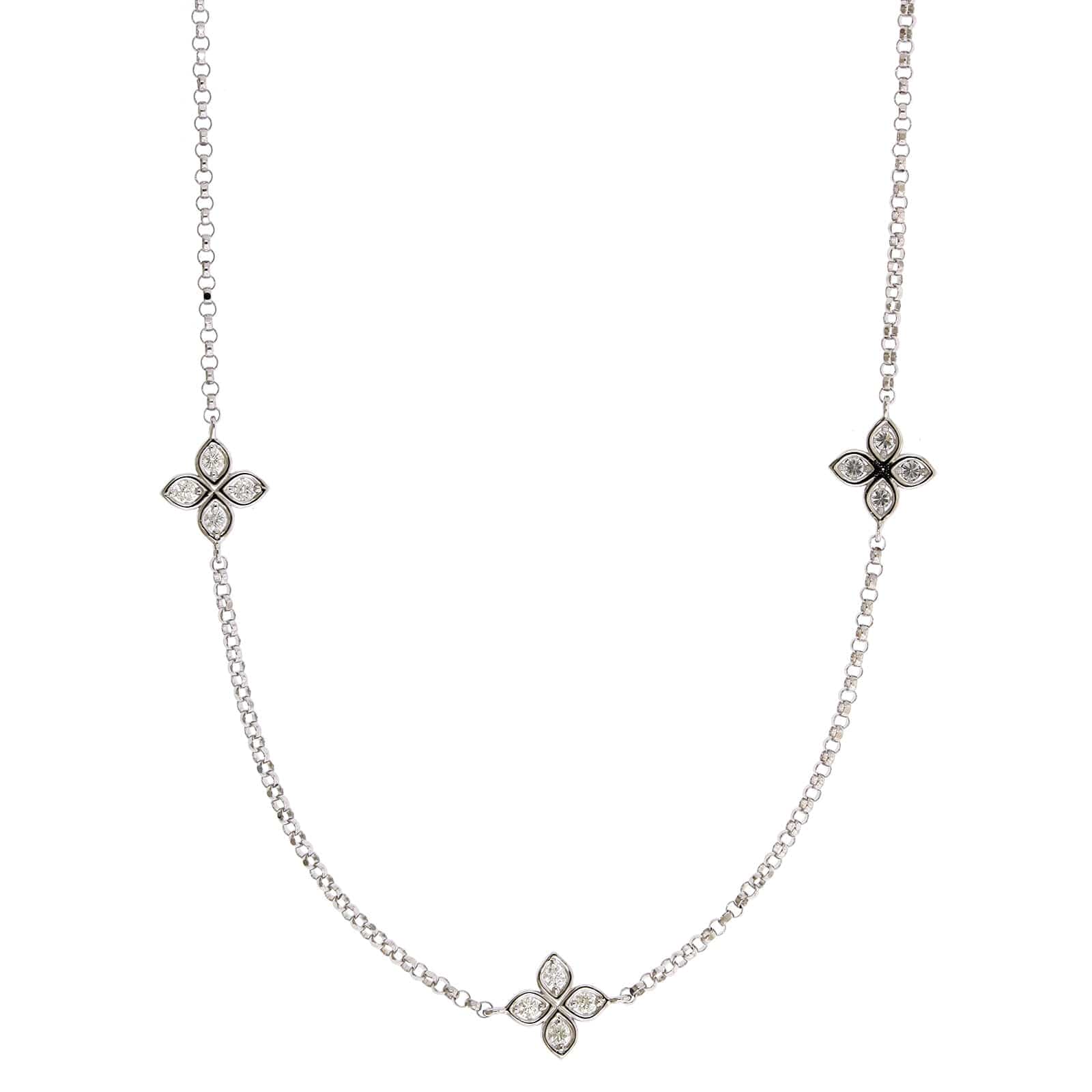 Roberto Coin 18K White Gold 5 Station "Love by The Inch" Diamond Necklace - Image 4