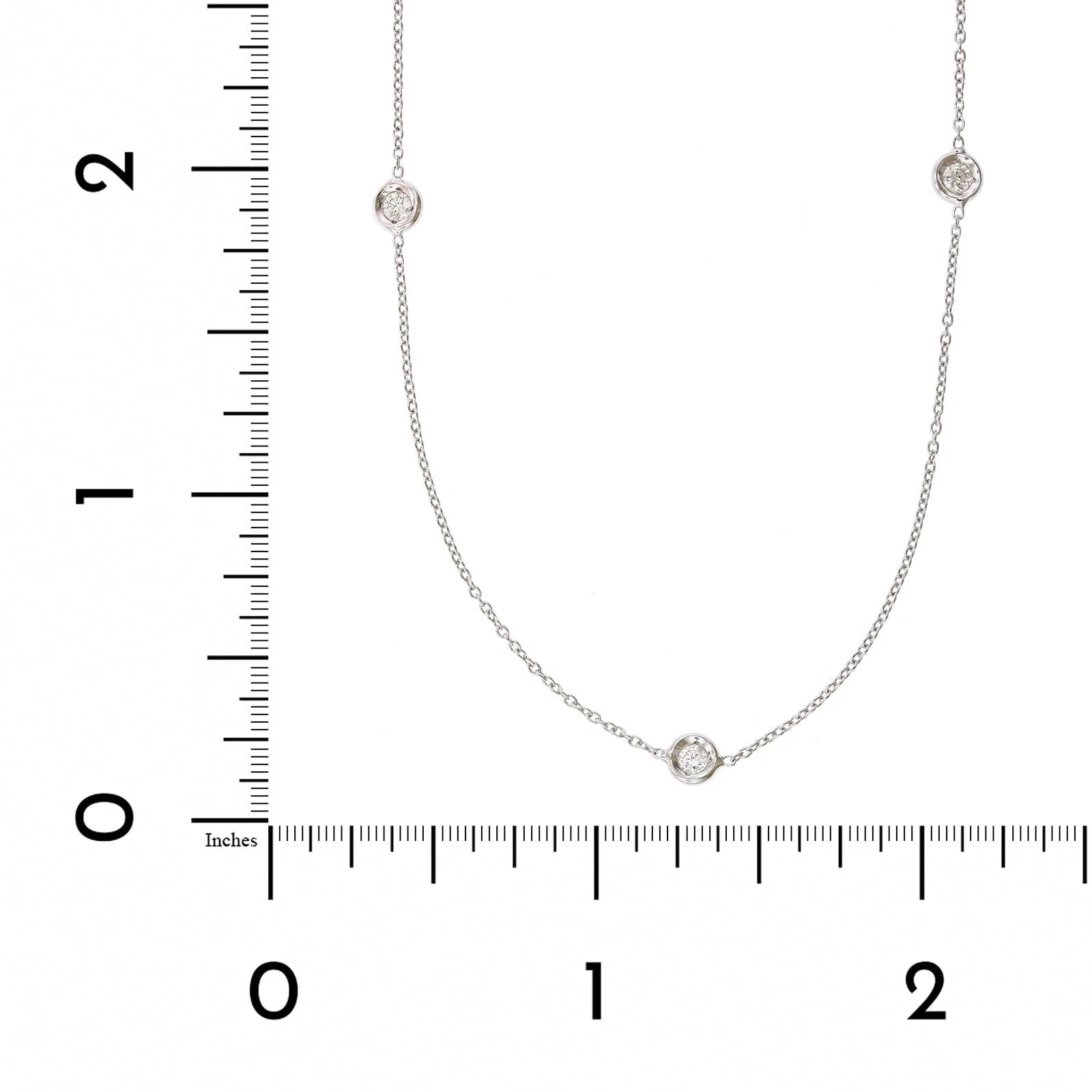 Roberto Coin 18K White Gold 7 Diamond Station Necklace - Image 4