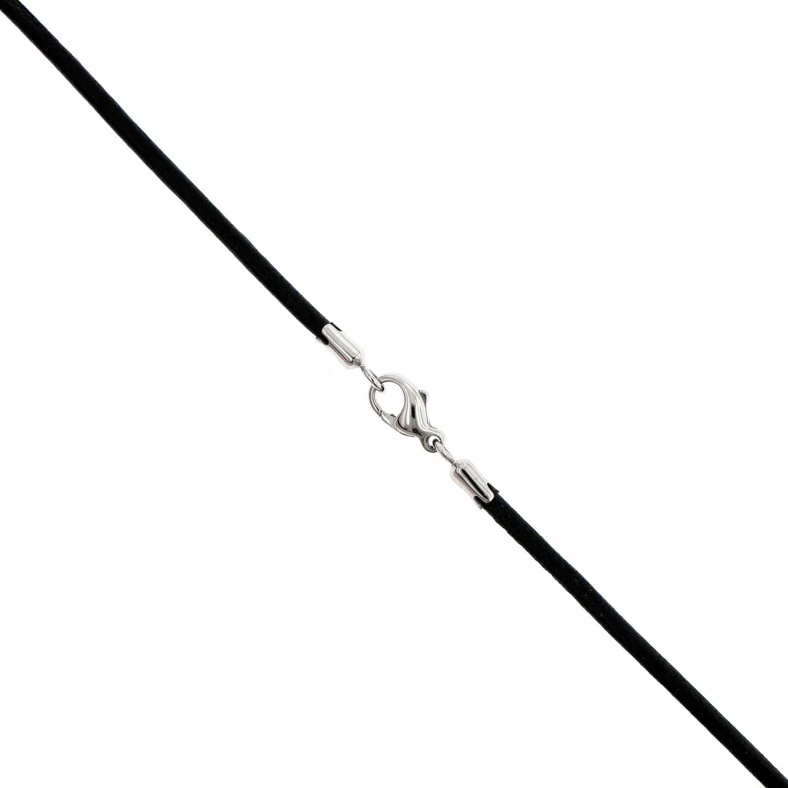 Roberto Coin 18K White Gold and Black Leather Necklace - Image 2