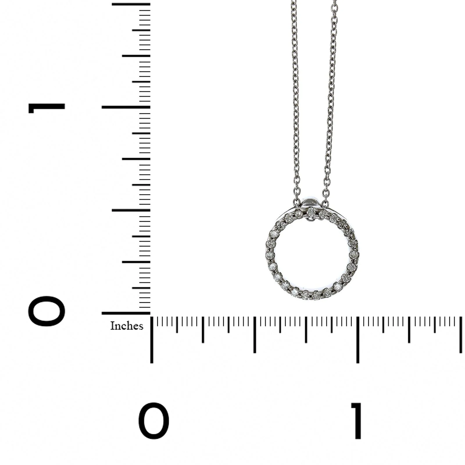 Roberto Coin 18K White Gold Diamond Circle Necklace - Image 4