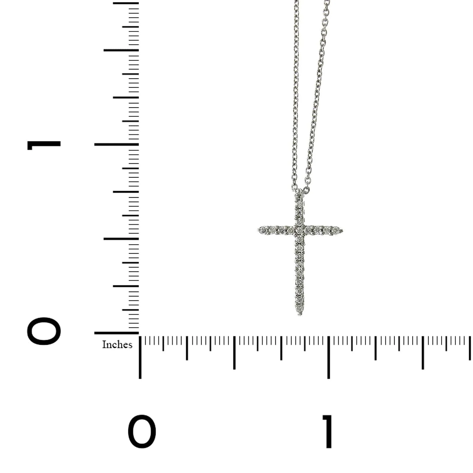 Roberto Coin 18K White Gold Diamond Cross Pendant - Image 4