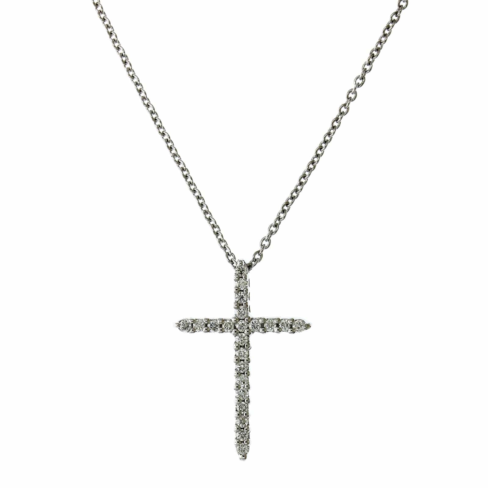 Roberto Coin 18K White Gold Diamond Cross Pendant - Image 5