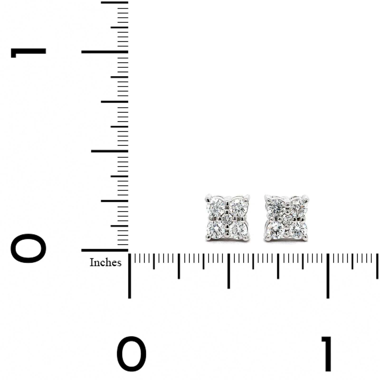Roberto Coin 18K White Gold Diamond Flower Stud Earrings - Image 2