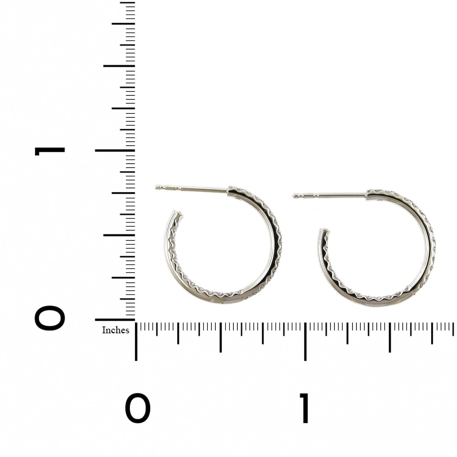 Roberto Coin 18K White Gold Diamond Hoop Earrings - Image 2