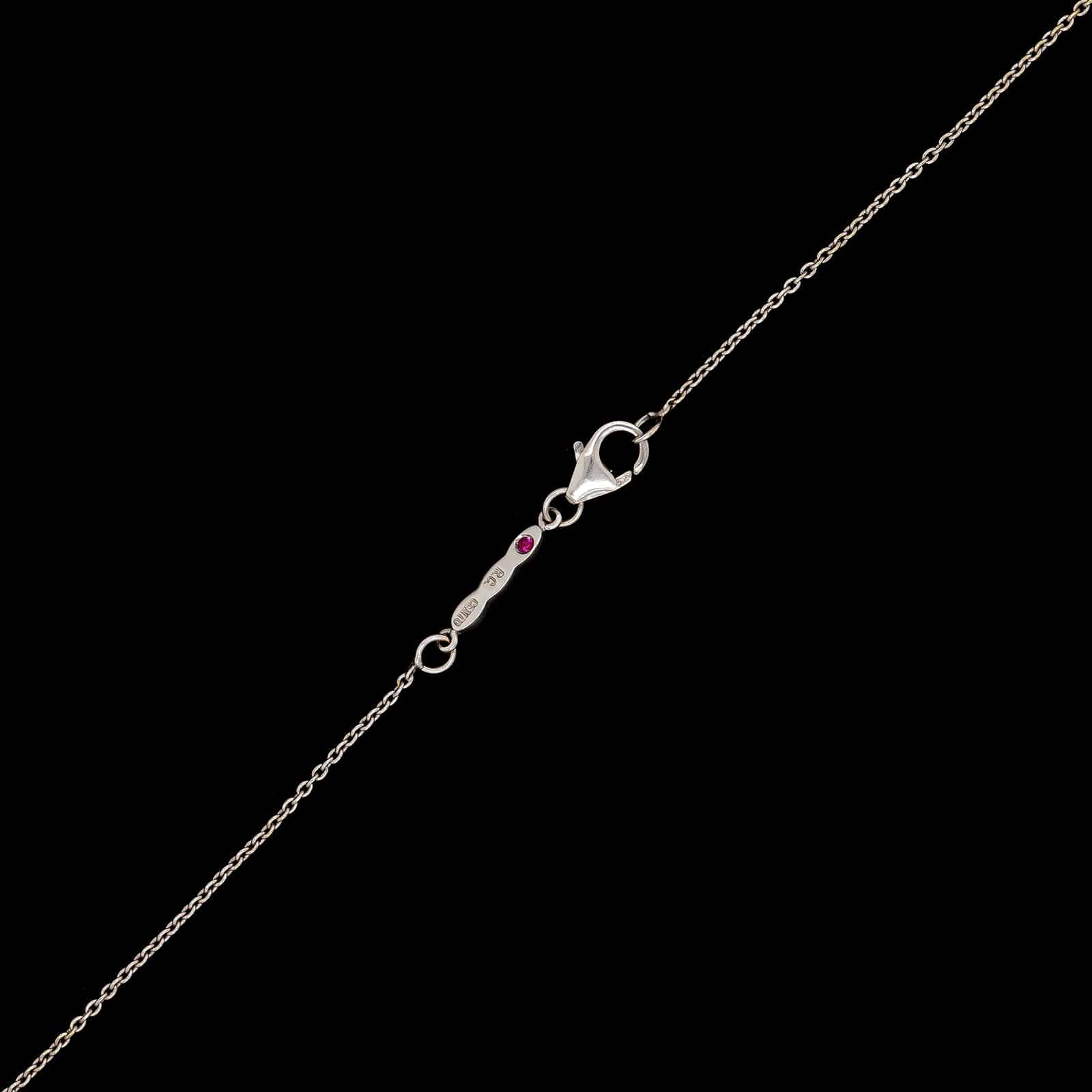Roberto Coin 18K White Gold Estate Cento Diamond Solitaire Pendant Necklace - Image 3