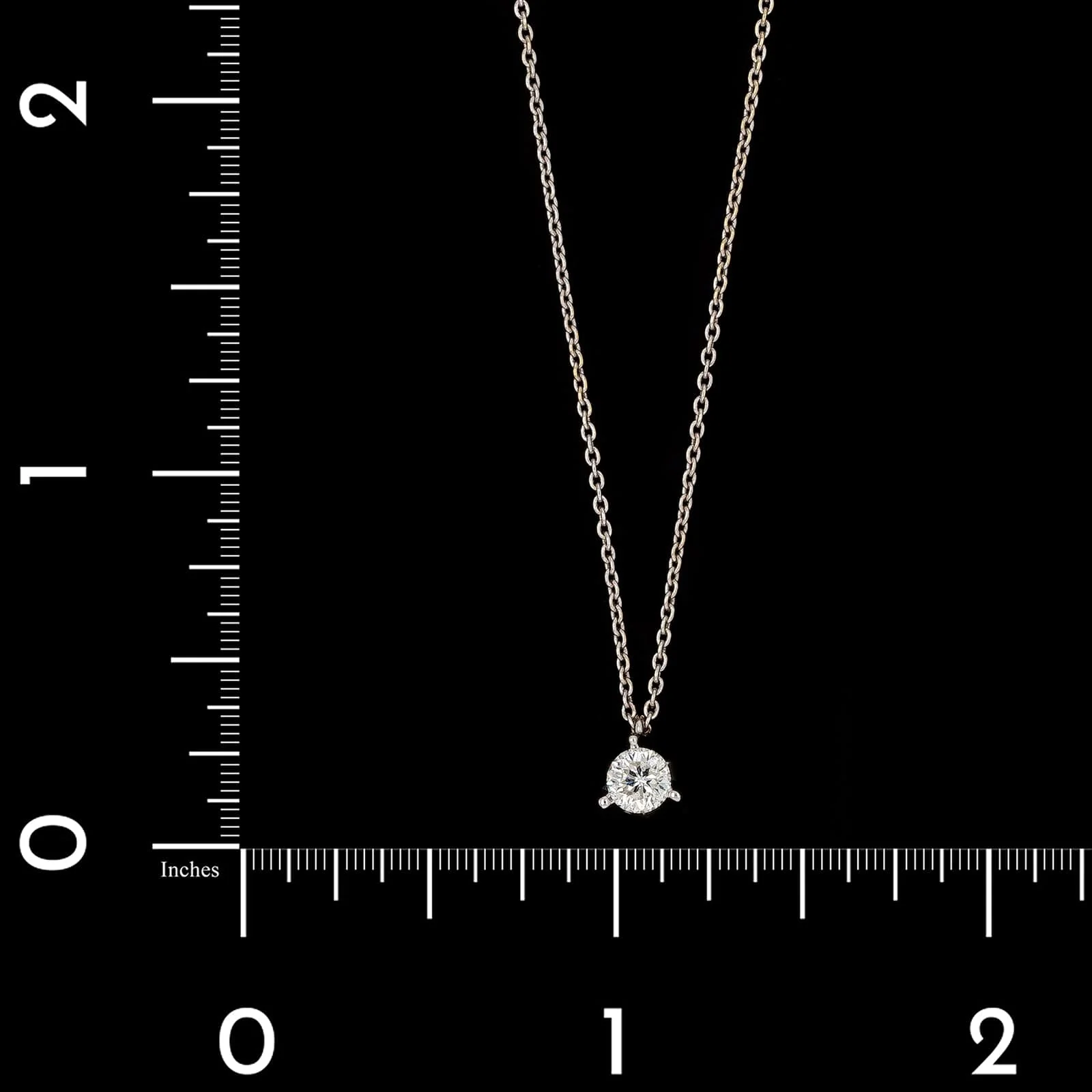 Roberto Coin 18K White Gold Estate Cento Diamond Solitaire Pendant Necklace - Image 4