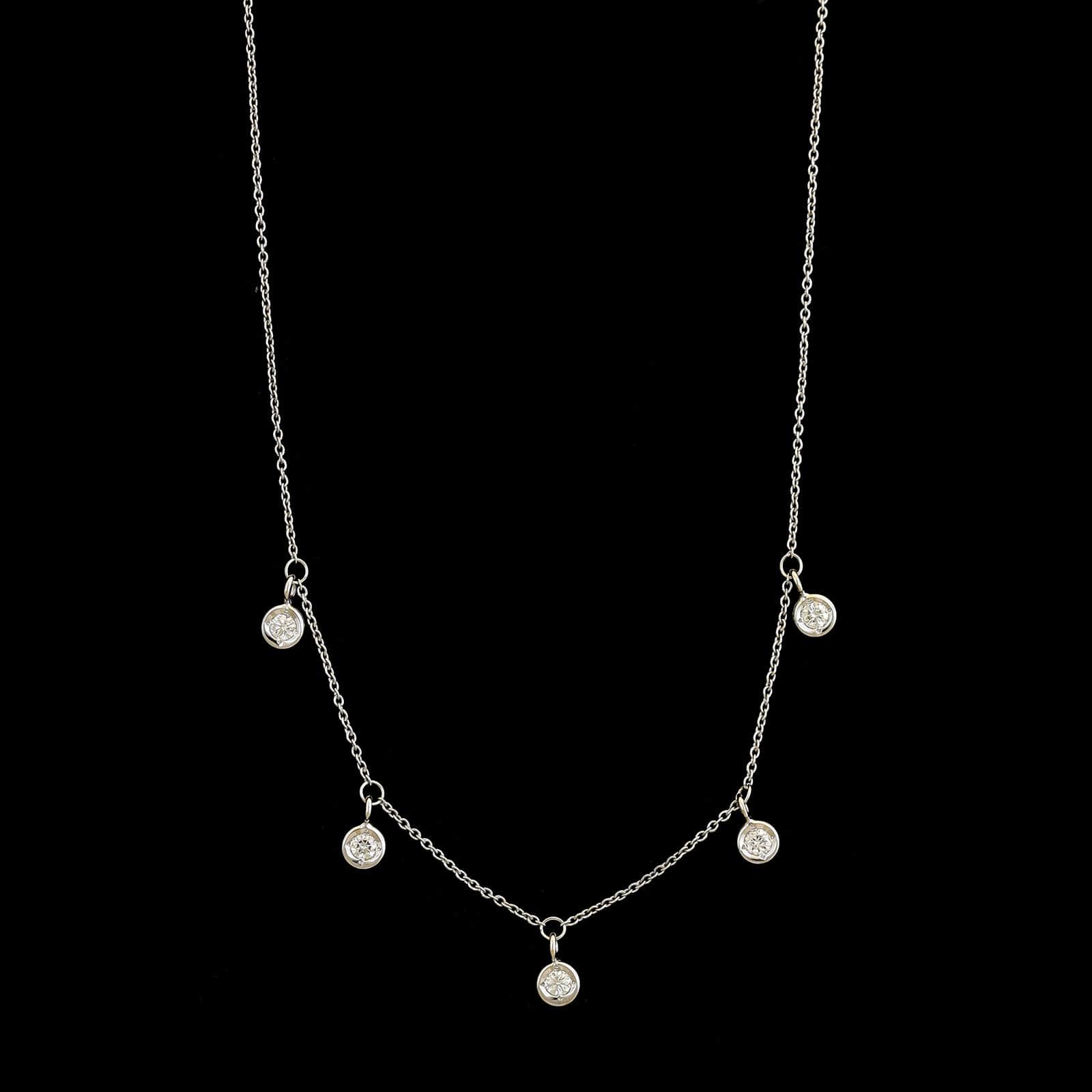 Roberto Coin 18K White Gold Estate Diamond by The Inch Dangling Station Necklace