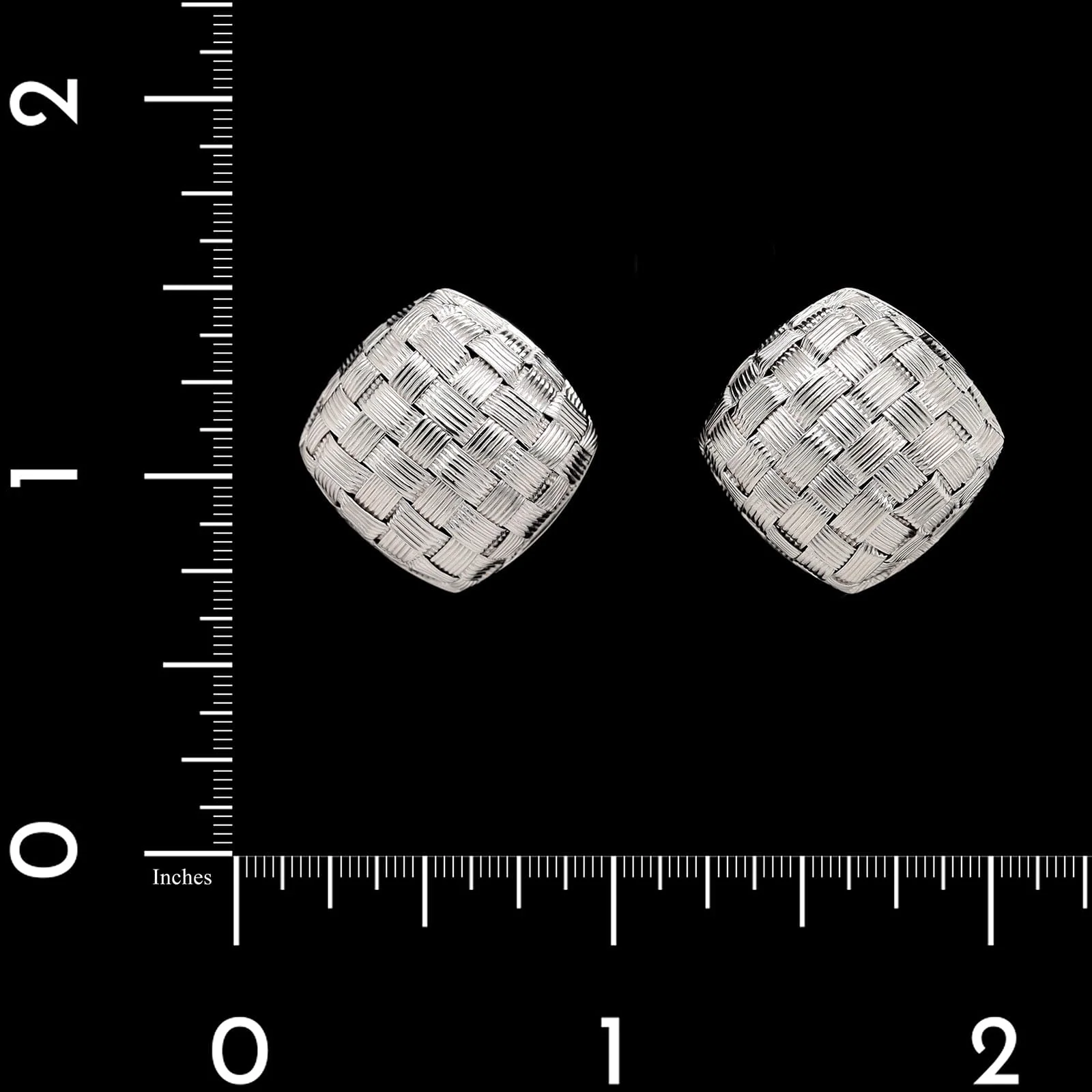 Roberto Coin 18K White Gold Estate Woven Earrings - Image 3