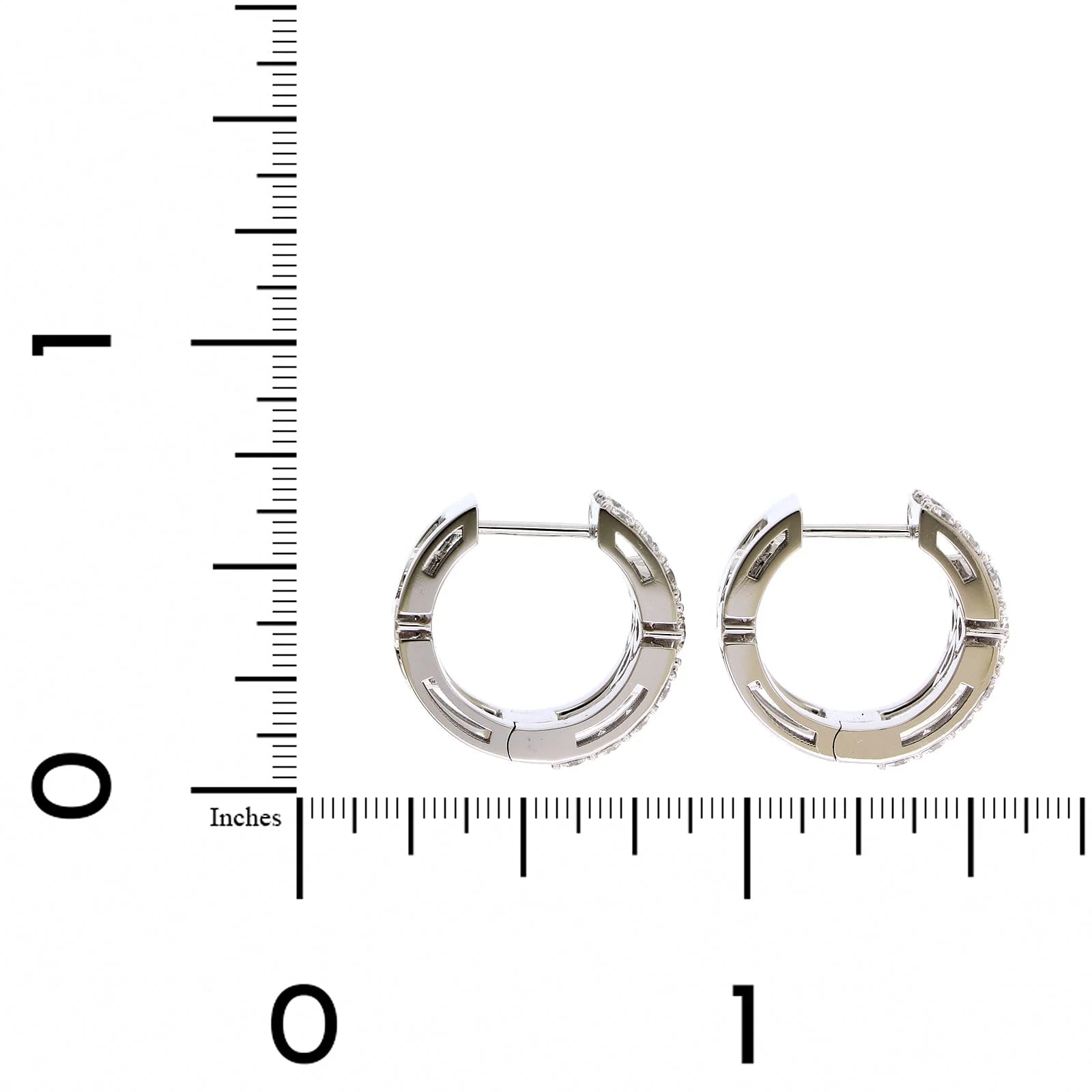 Roberto Coin 18K White Gold "Love In Verona" Diamond Huggie Earrings - Image 2