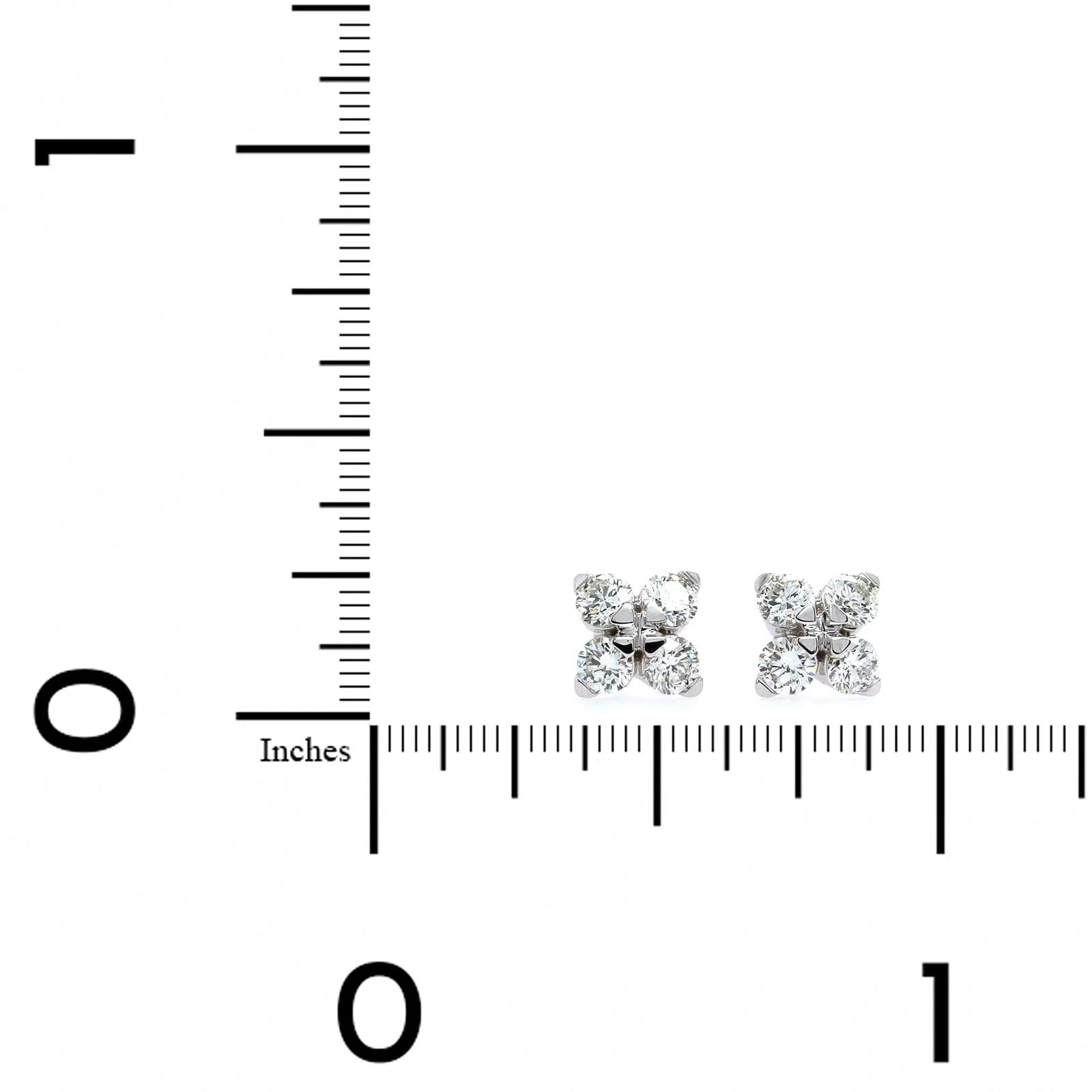 Roberto Coin 18K White Gold "Love In Verona" Small Diamond Stud Earrings - Image 2