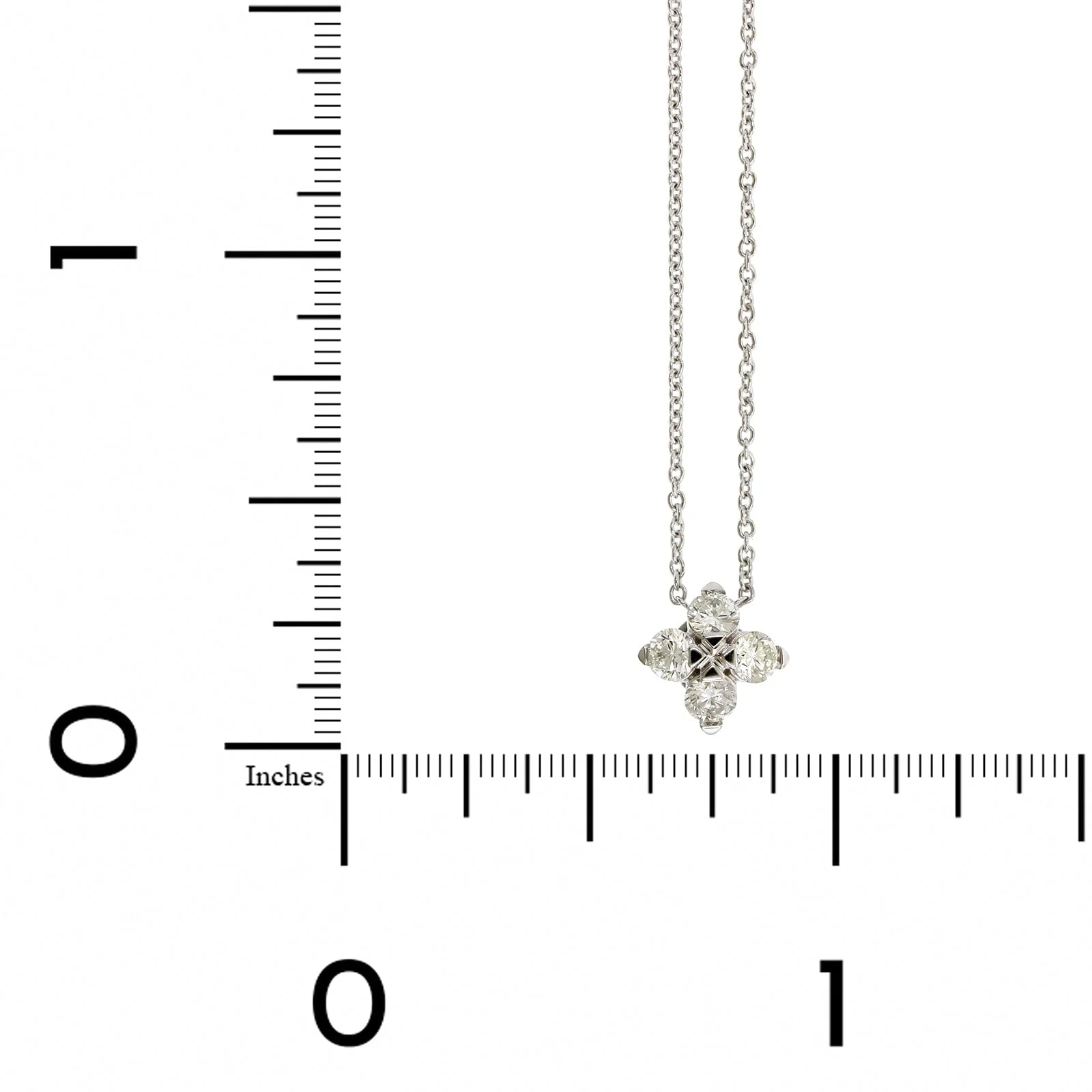 Roberto Coin 18K White Gold "Love In Verona" Small Flower Diamond Necklace - Image 4