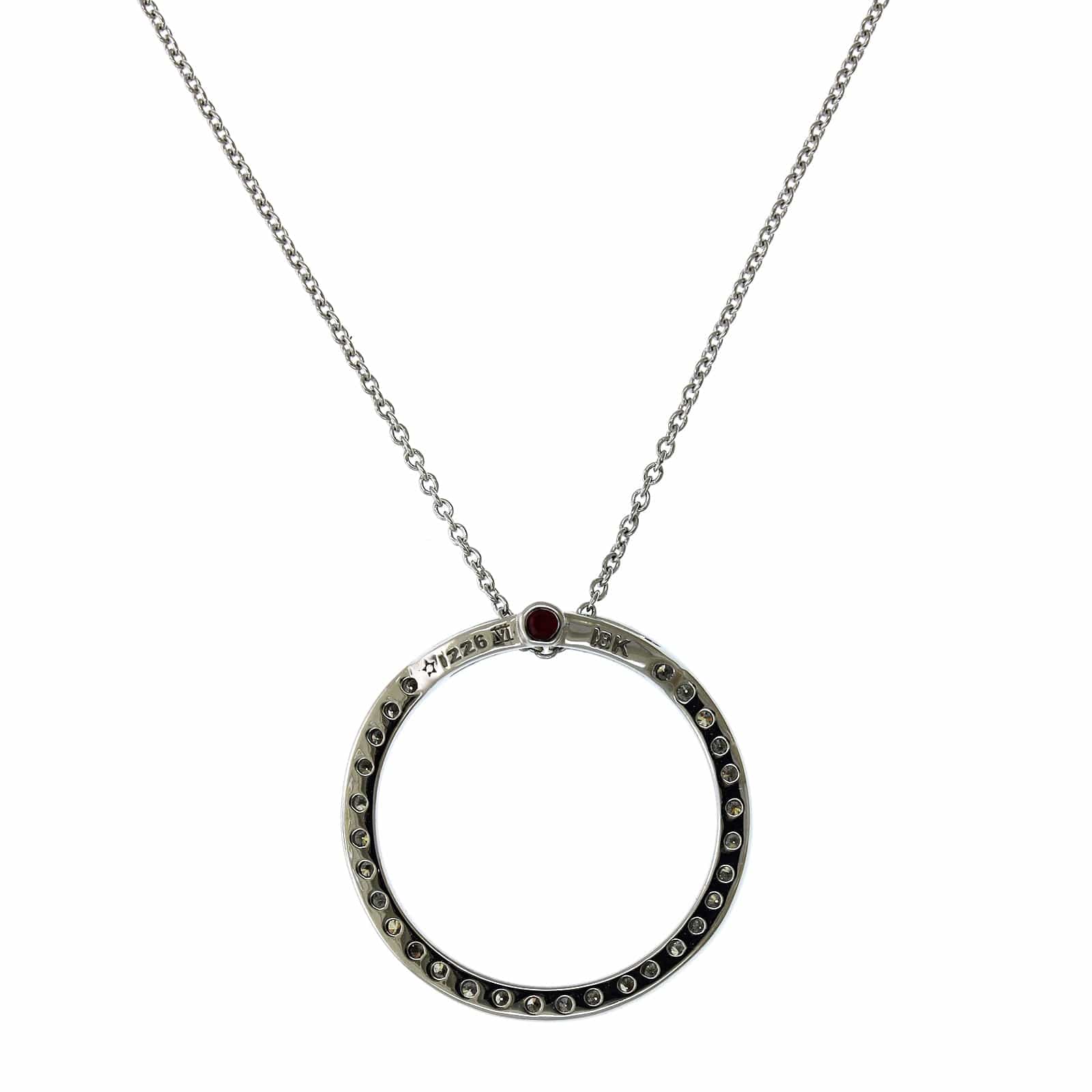 Roberto Coin 18K White Gold Medium Circle of Life Diamond Necklace - Image 3