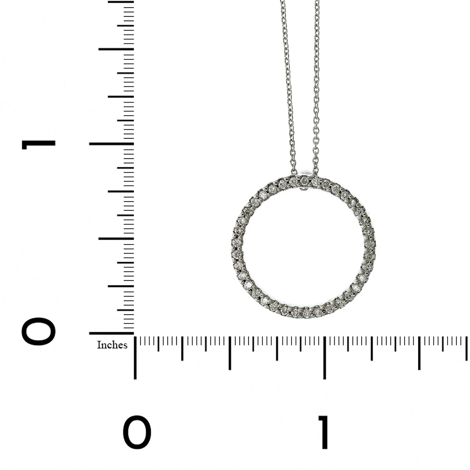 Roberto Coin 18K White Gold Medium Circle of Life Diamond Necklace - Image 5