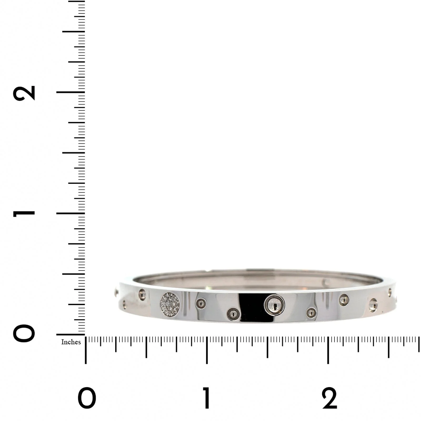 Roberto Coin 18K White Gold Pois Moi Luna Diamond Bangle - Image 3