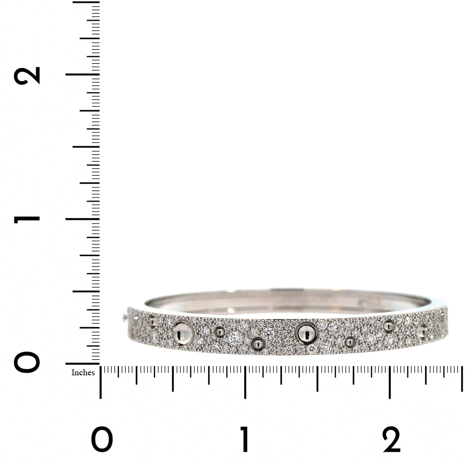 Roberto Coin 18K White Gold Pois Moi Luna Narrow Diamond Bangle - Image 3