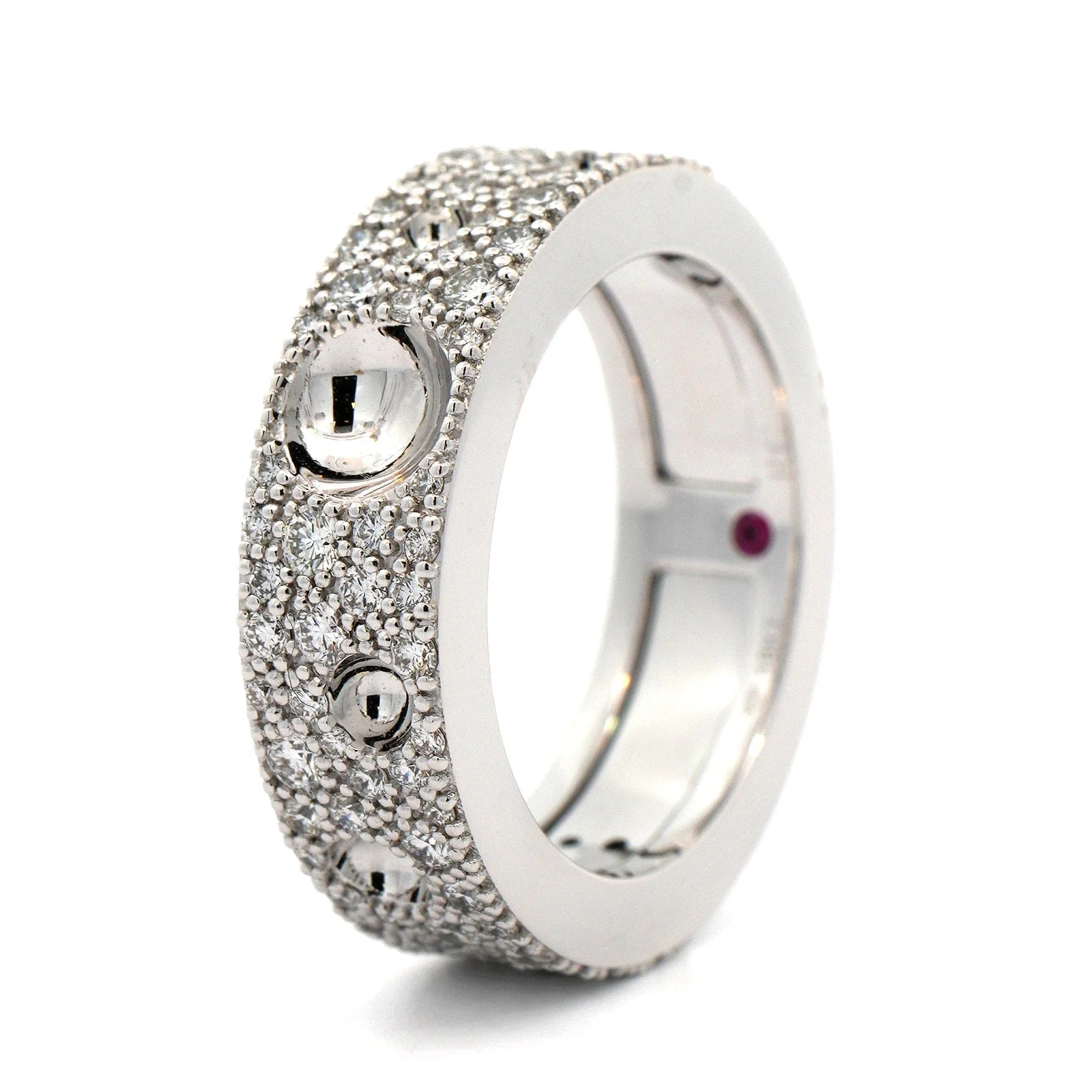 Roberto Coin 18K White Gold Pois Moi Luna Pave Diamond Ring - Image 2